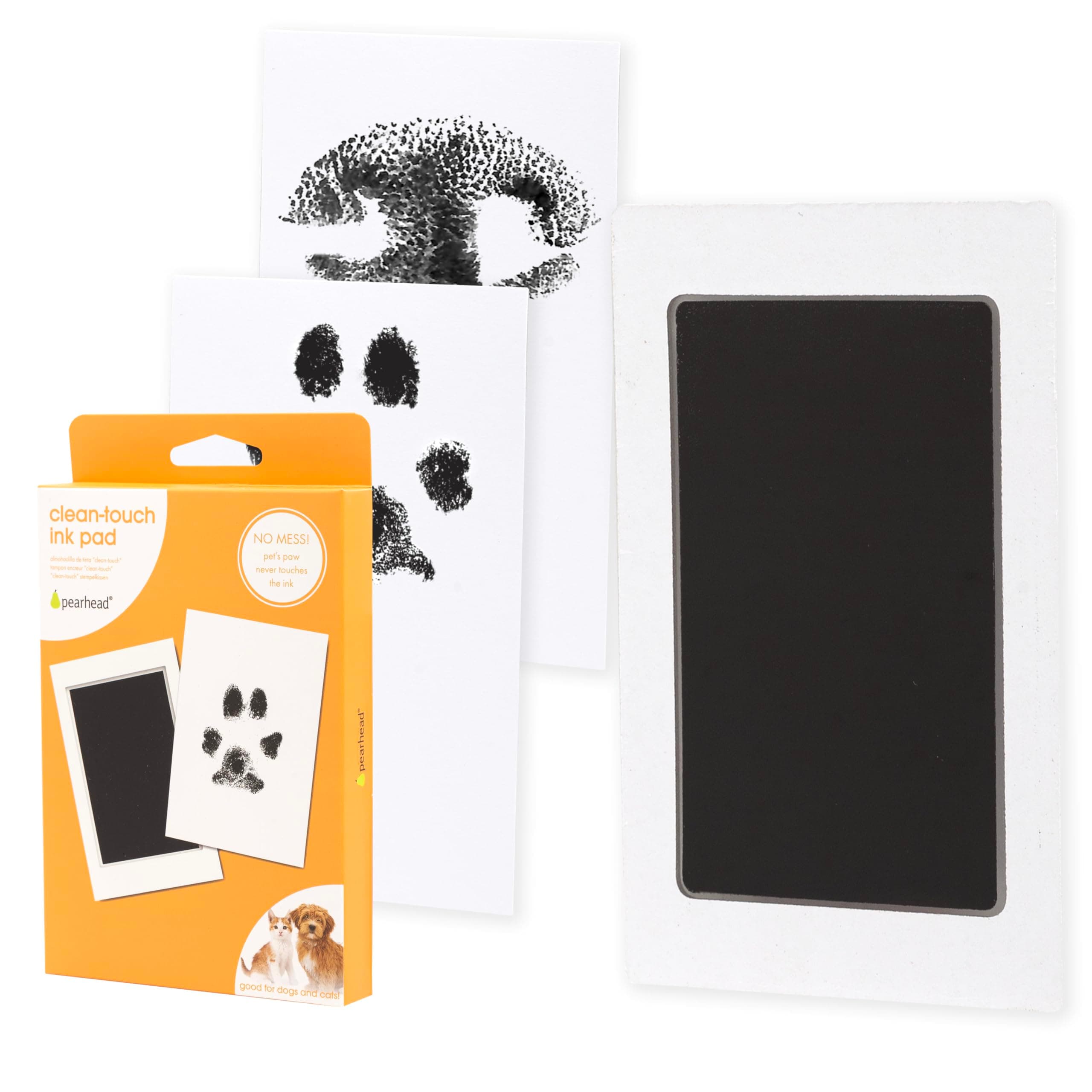 Pearhead Paw Print Clean Touch Ink Pad Kit for Dogs and Cats, Pet Owner Keepsake, DIY Inkless Paw and Nose Print Impression Set, Small/Medium