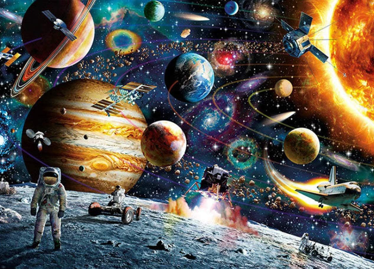 Wowok Space Puzzle 1000 Piece Jigsaw Puzzle for Kids Adults, Planets in Space Jigsaw Puzzle Artwork Art