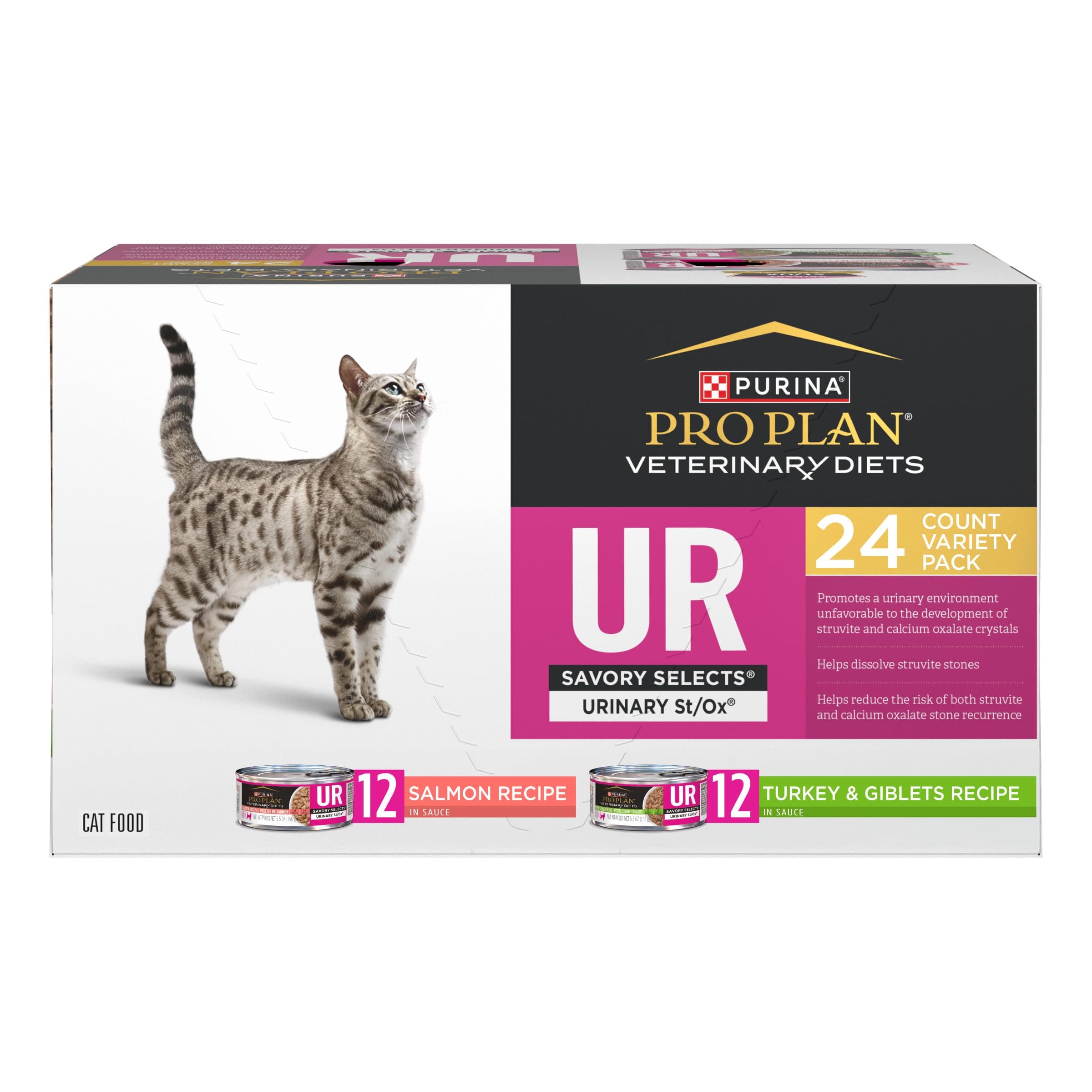 - Purina UR Urinary St/Ox Savory Selects Wet Cat Food Variety Pack - (Pack of 24) 5.5 oz. Cans