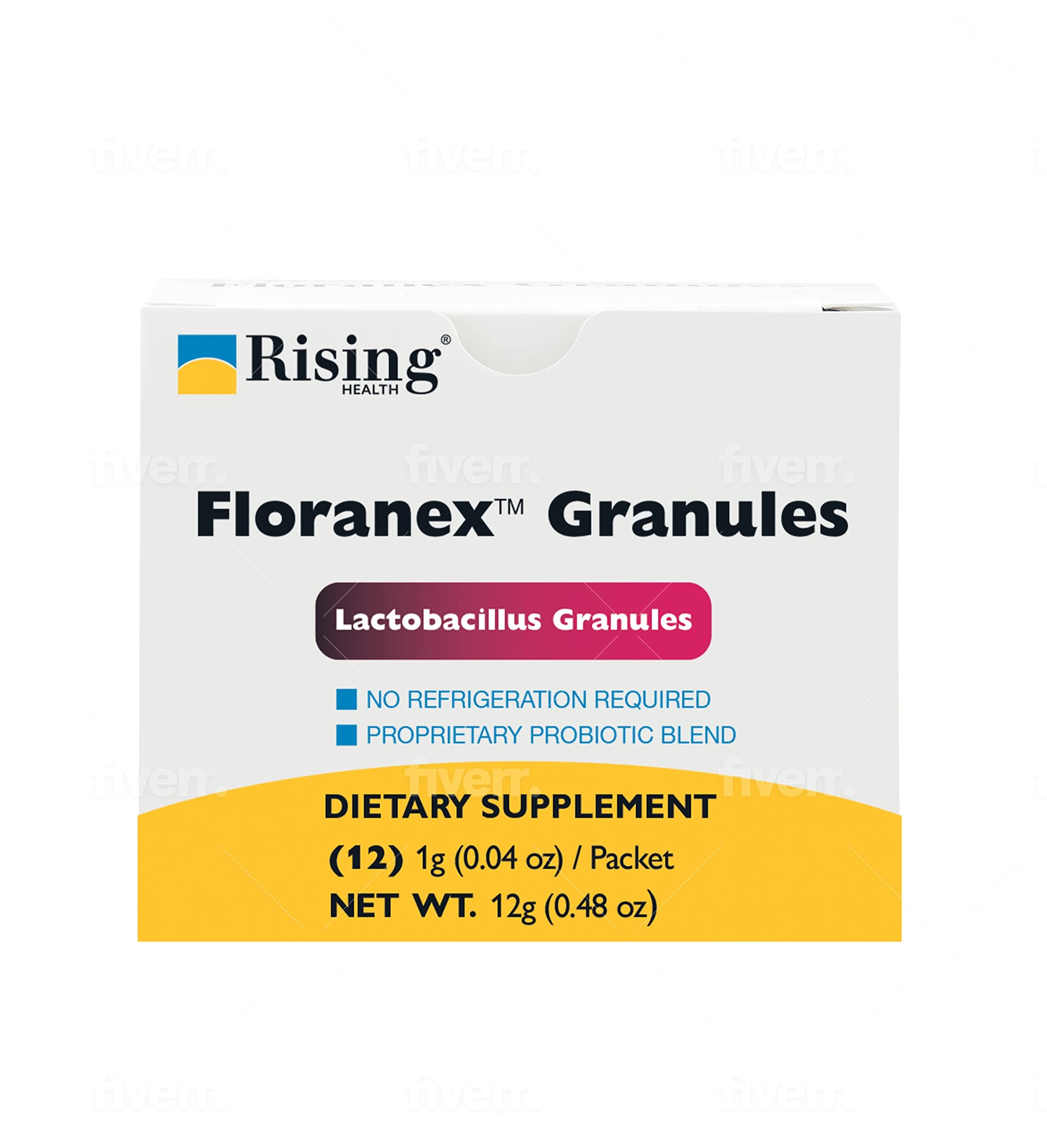 Rising Health - Floranex Granules - Lactobacillus Granules Probiotic Dietary Supplements - 12 Packets