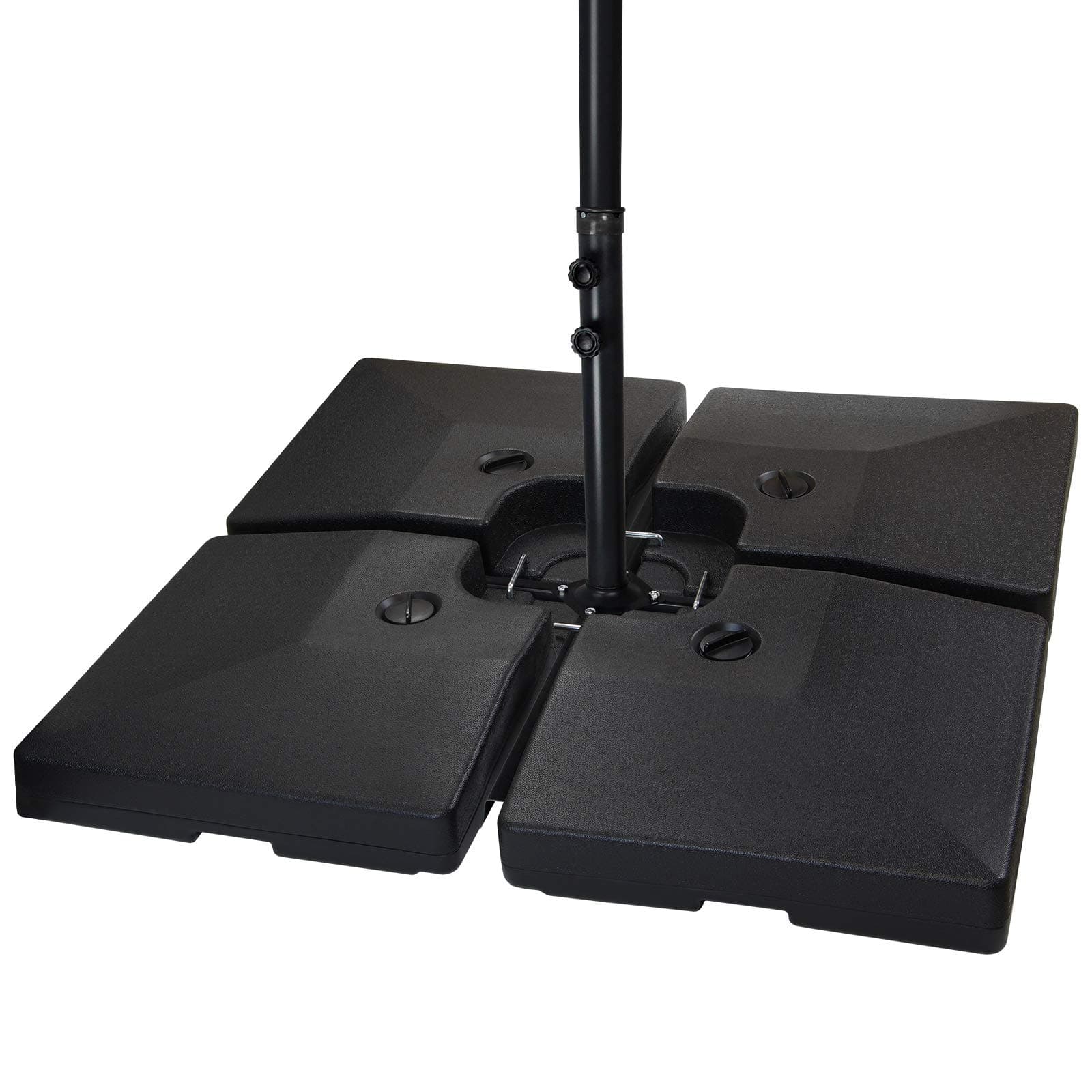 BB Sport Parasol base weights parasol stand for cantilever parasol cross base black 90 litres / 120 kg - can be filled with water or sand