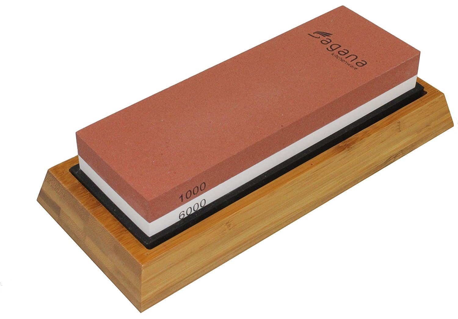 Whetstone - Two-sided Sharpening Stone - 1000/6000 Grit, Sharpen & Hone All-in-one - Includes Non-slip Bamboo Base – Professionally Crafted By Sagana Kitchenware - Sharpen Like a Pro!