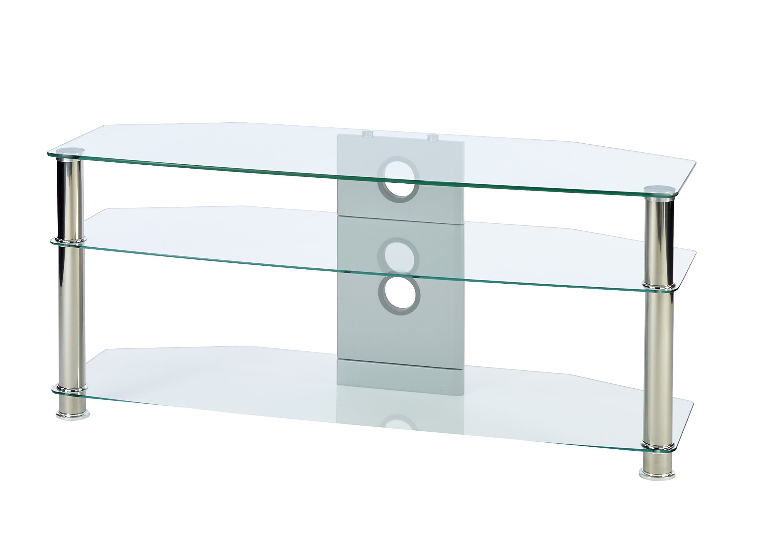 MMT Furniture Designs CL1150 55" Colour Screen Floor Stand, Chrome, Clear