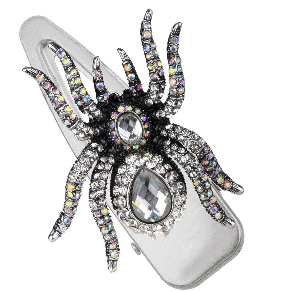 Szxc Women's Large Spider Hair Clips - 3 Inch Long - Non-Slip - No Pulling or Damage -Great for Thin & Thick Hair - Halloween Costume Accessories Jewelry ( Silver )