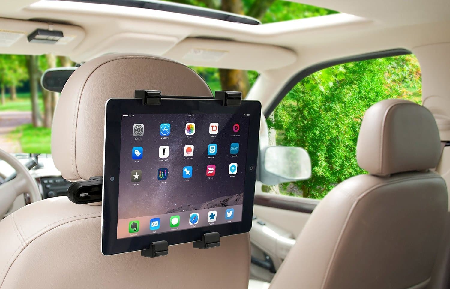 Okra 360 Degree Adjustable Rotating Headrest Car Seat Mount Holder for iPad, Samsung Galaxy,Motorola Xoom , and All Tablets Up to -10.1"