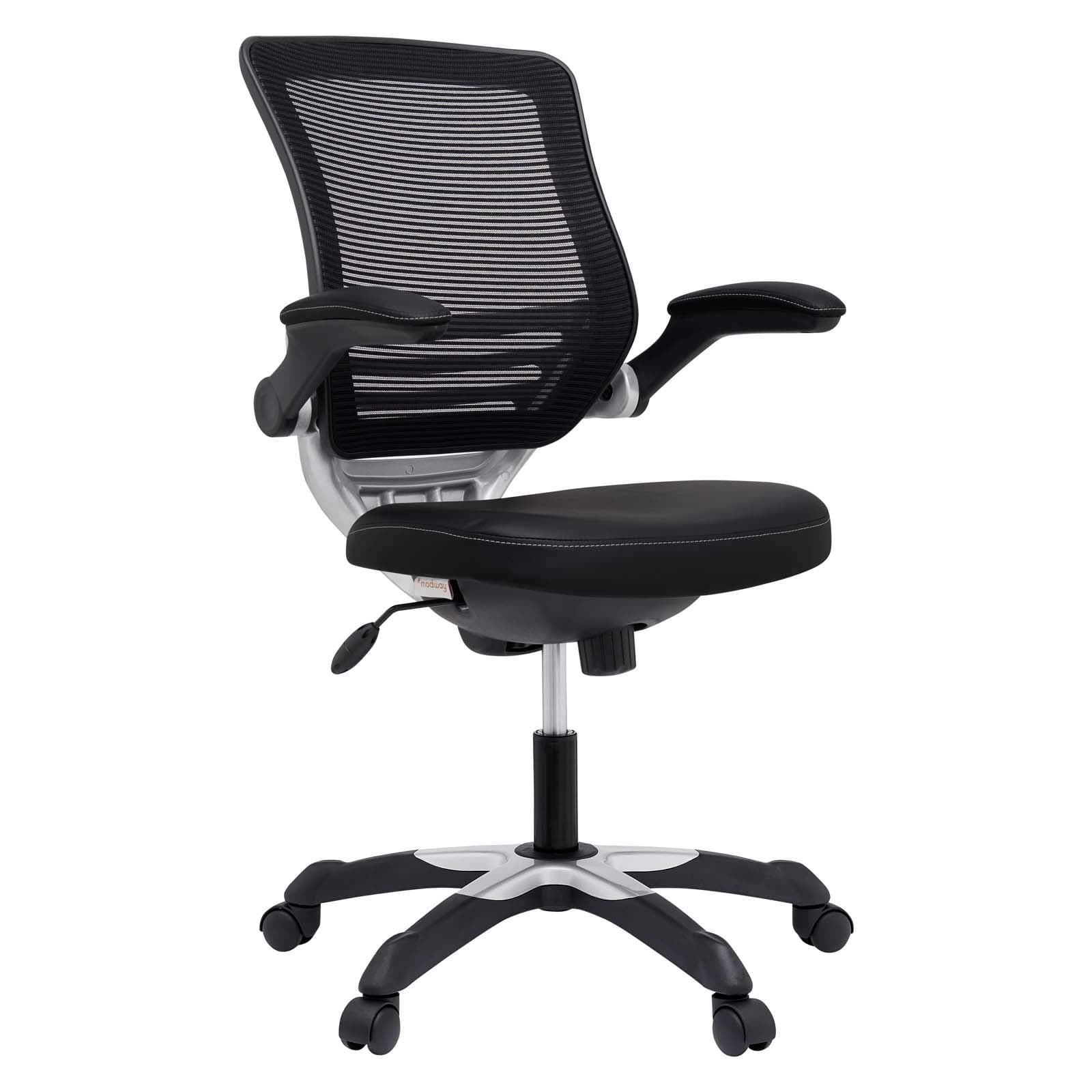 LexMod Edge Vinyl Office Chair in Black, 61x67x107 cm