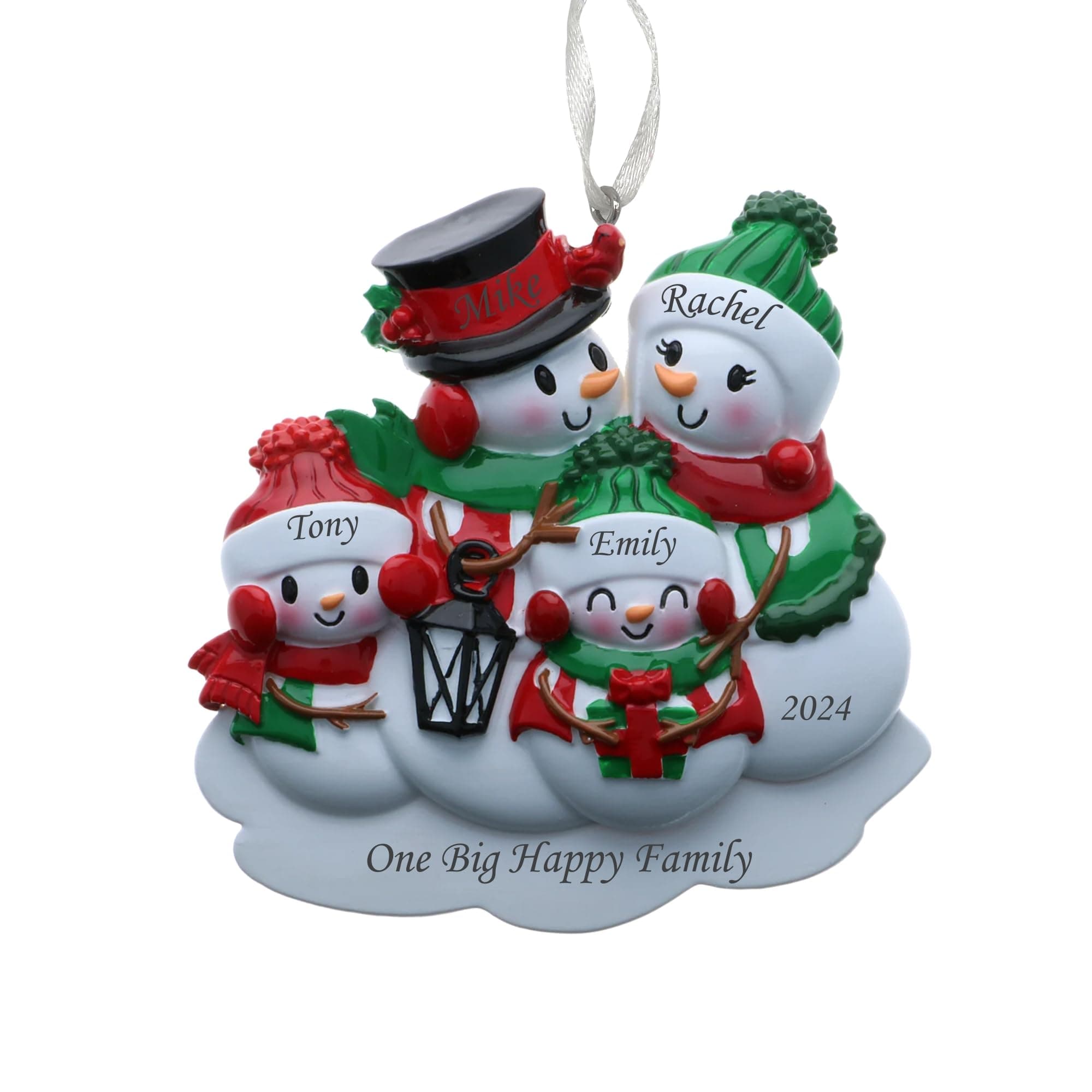 2025 Family Christmas Ornament – Personalized Ornament for Families – Custom Snowman Family Ornament – Holiday Tree Decoration Keepsake Gift (Family of 4)