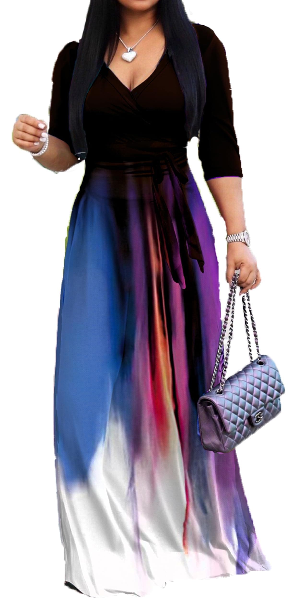 pnpednde Women's Casual Sexy V Neck 3/4 Sleeves Club wear Party Outfits