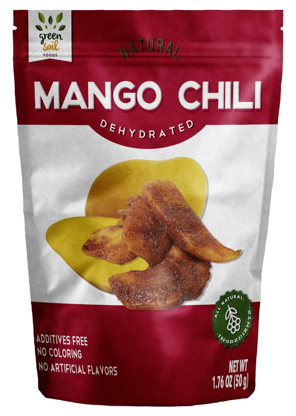 GREEN SOIL FOODS, 100% Dried Natural, Mango Chile, 3 pack (1.76 oz each)