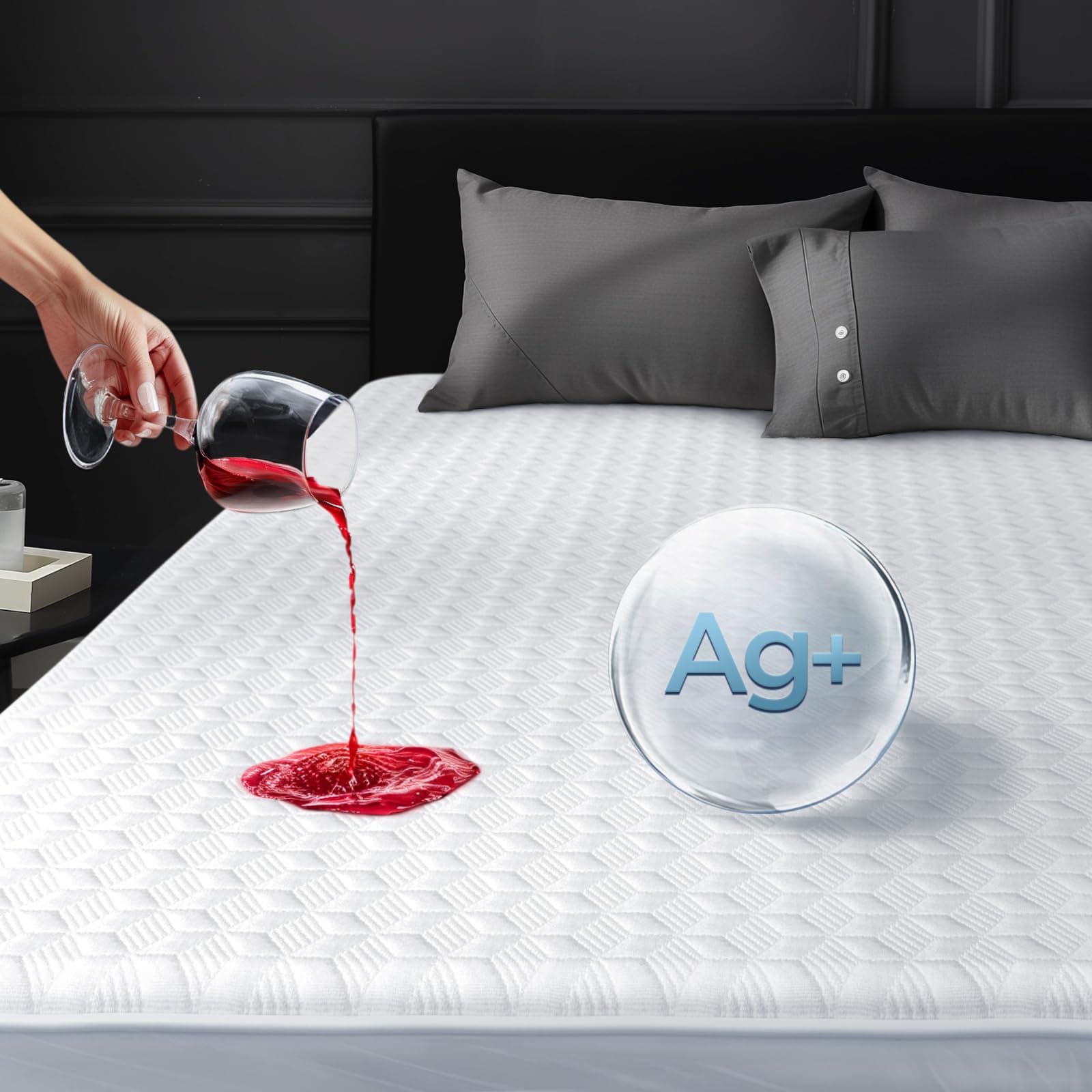 Premium Waterproof Twin Mattress Protector Made from Silver-Infused Bamboo Rayon for Better Health, Odor-Free Hypoallergenic Twin Mattress Cover, Quiet Bed Cover with 6"-21" Deep Pocket