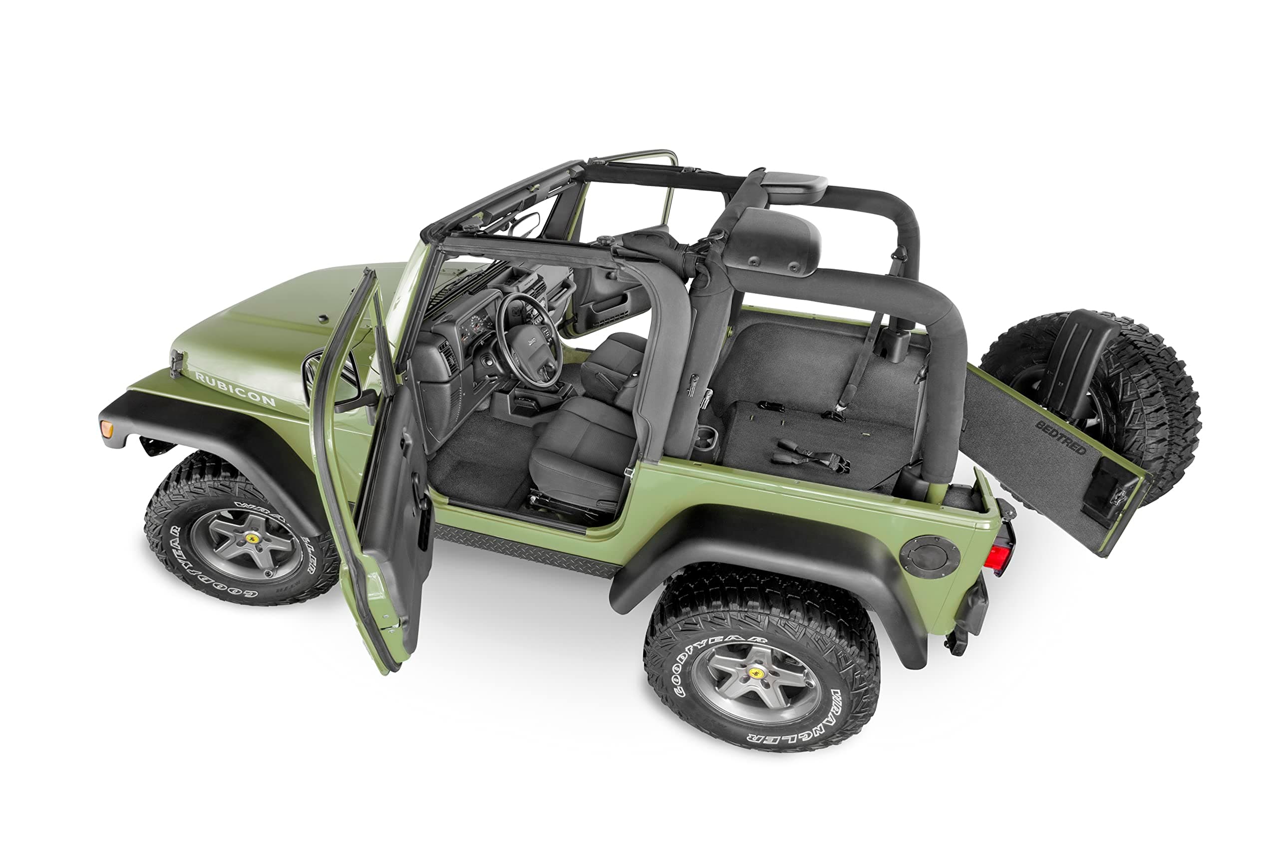 Jeep Cargo Kit | 1997 - 2006 Jeep Wrangler TJ, Cargo Liner w/ Tailgate Liner | Grey - 4 pc. | BRTJ97R