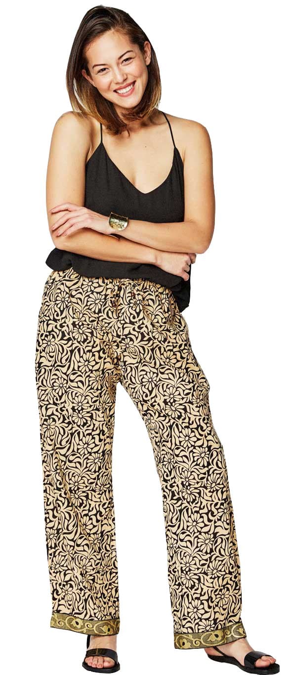 Sudara Women’s Pajamas Kaveri Print PUNJAMMIES, Cotton Sleepwear, Boho Loungewear Pants - Ethically Made, Comfortable