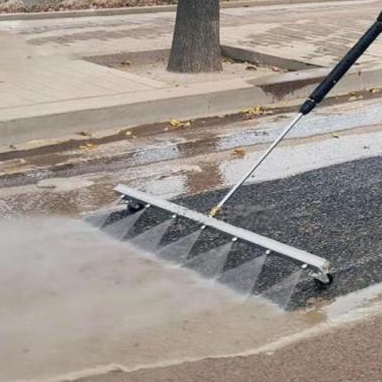 Jiawu 39 Inch Pressure Washer Cleaner, Pressure Washer Undercarriage Cleaner Attachment with 7 Nozzles 2 Extension Rods Commercial Water Broom (for Floor)