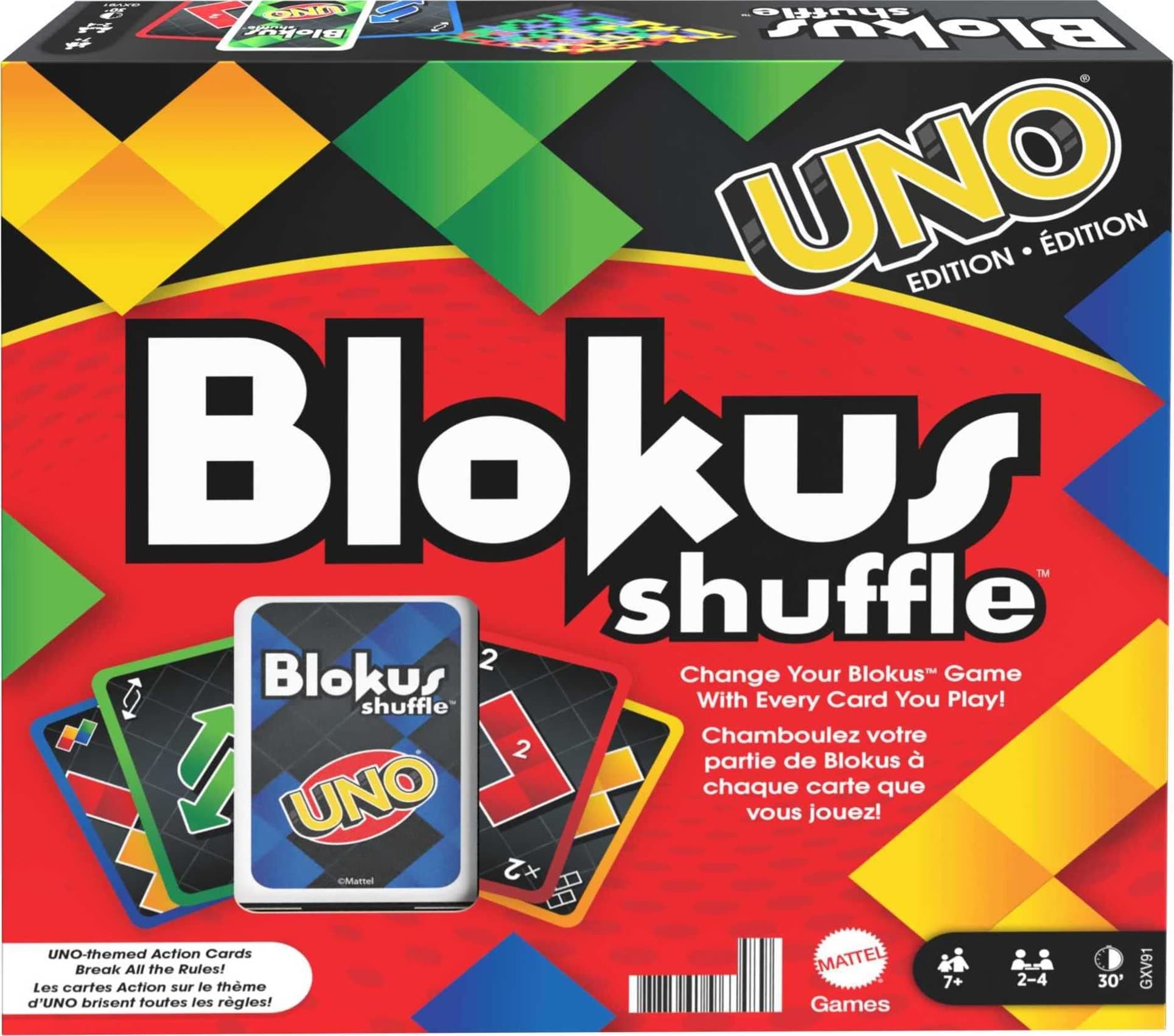 Mattel Games Blokus Shuffle: UNO Edition Strategy Board for 2 to 4 Players, Gift for Kid, Family or Adult Night, Ages 6 Years & Older [Amazon Exclusive]