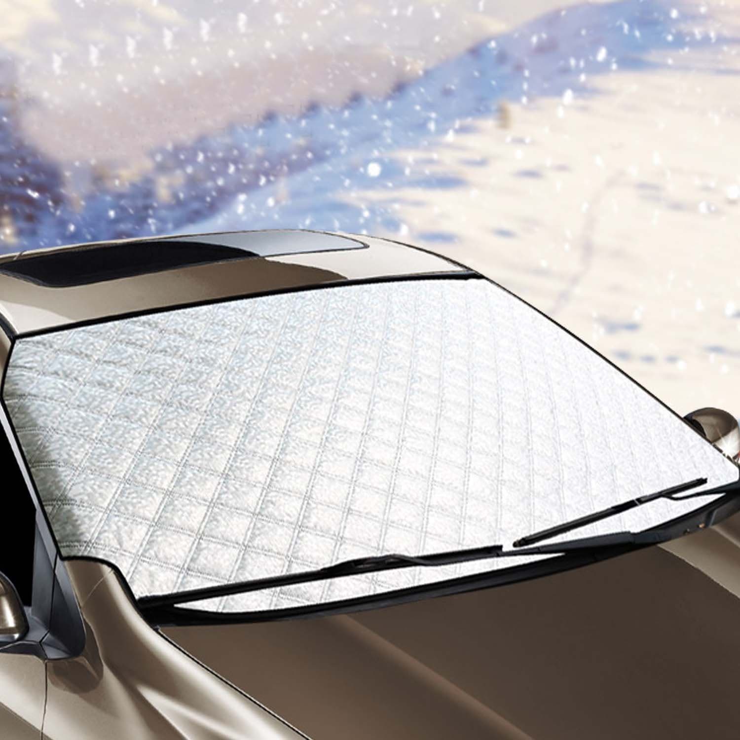 Car Windscreen Cover - Car Windscreen Frost Cover Heavy Duty Car Windshield Snow Cover Large Car Windscreen Frost Protector Ultra Thick Cover Perfect for Most of Cars Summer Winter (197x102cm)