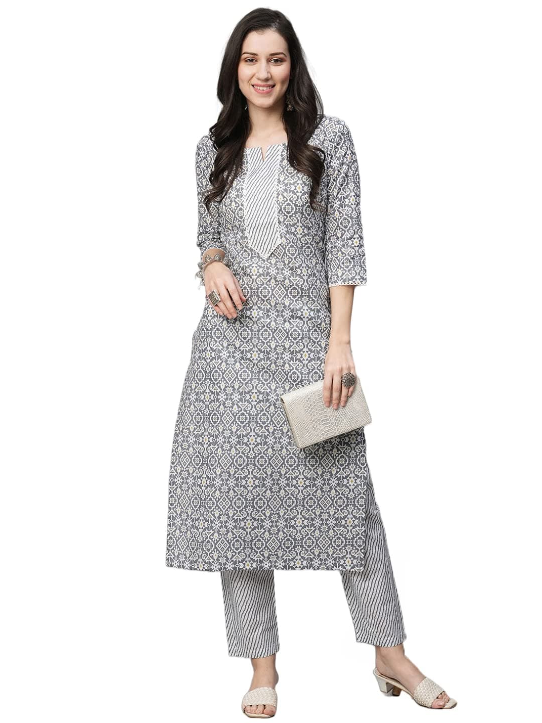 ANNI DESIGNER Women's Cotton Blend Kurta With Pant