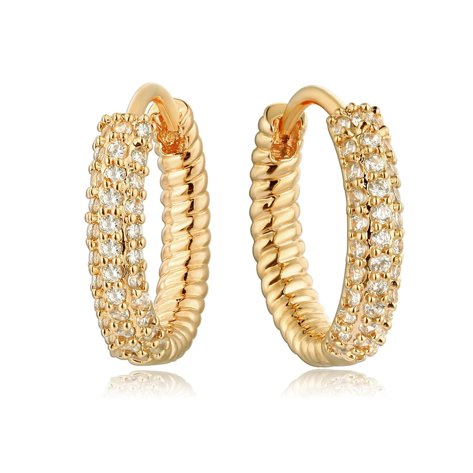 Gold Hoop Earrings for Women 18K Gold Plated Huggie Earrings Handmade Simple Minimalism Hoop Hypoallergenic Earrings for Everyday Jewelry Gifts