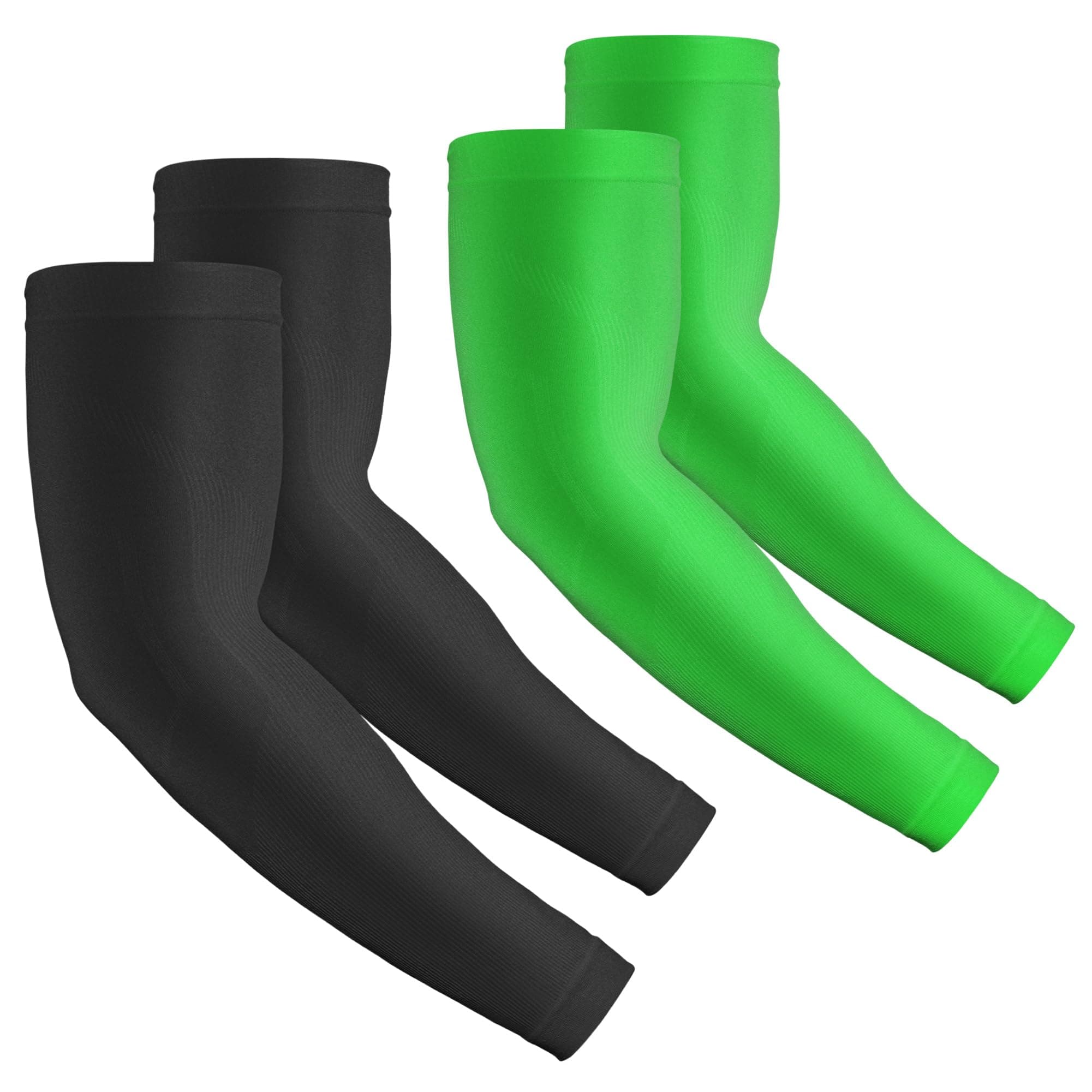 2 Pairs UV Protection Cooling Arm Sleeves Compression Sun Sleeves for Men Women Youth, Tattoo Cover Up, UPF 50