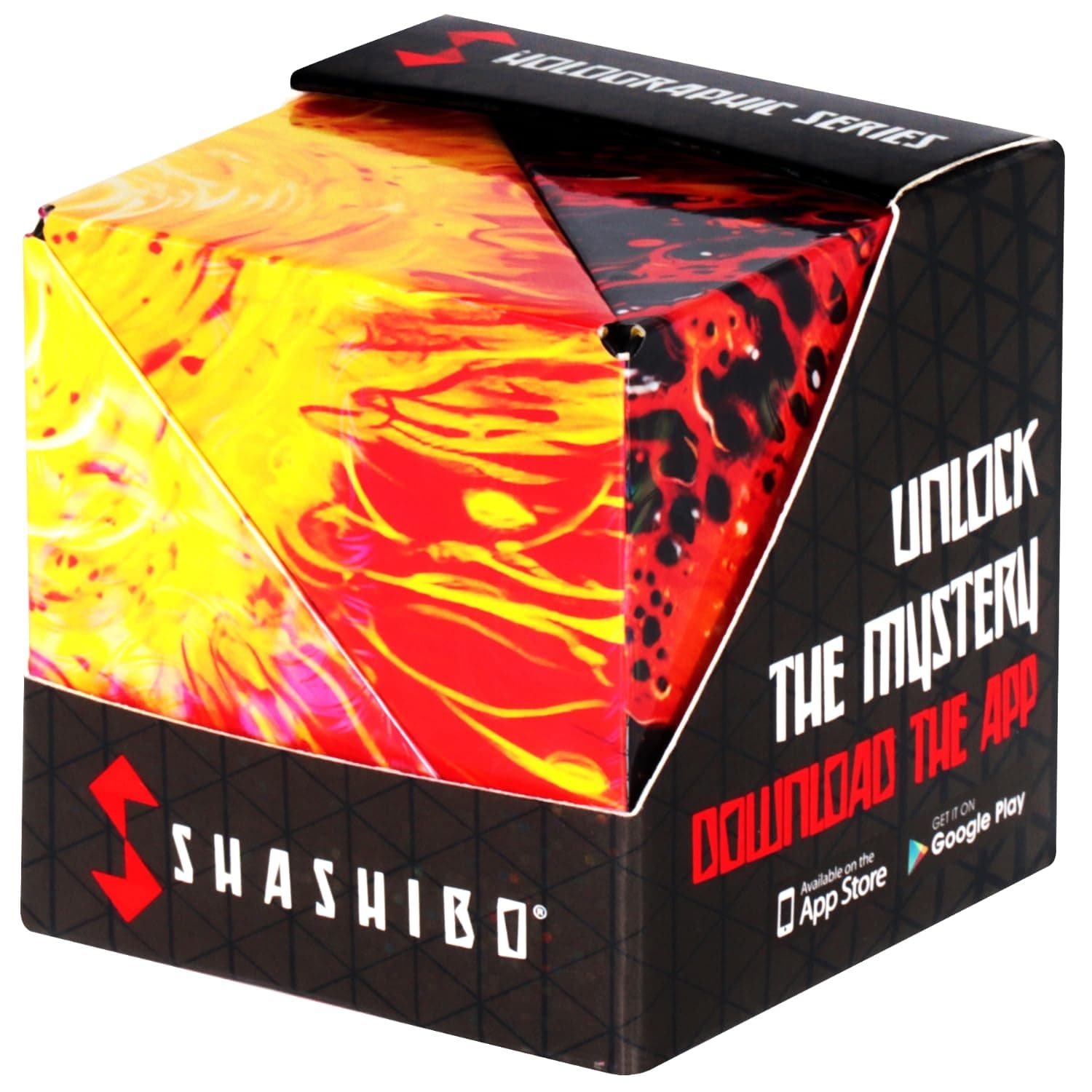 Shashibo Cube Shape Change Cube Award Winning Patented Fidget Cube with 36 Rare Earth Magnets Converts into Over 70 Shapes Holographic - Solar