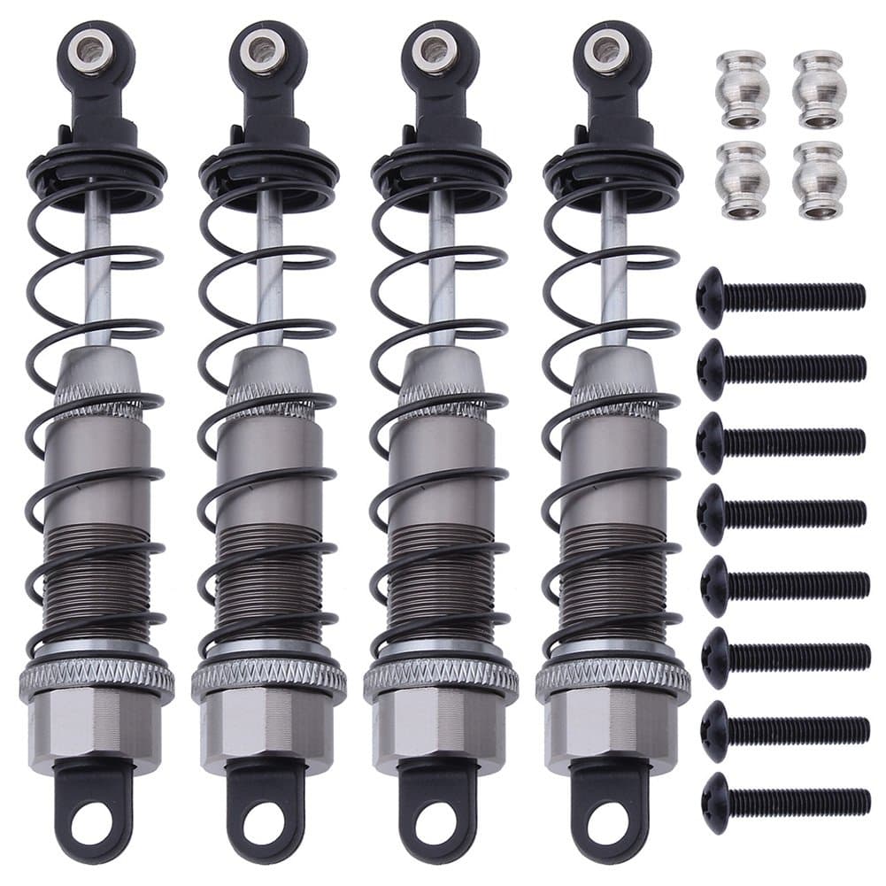 HobbyPark Aluminum Front & Rear Shock Absorber Assembled for AXIAL SCX10 Hop-Up Parts Upgrade (Pack of 4)