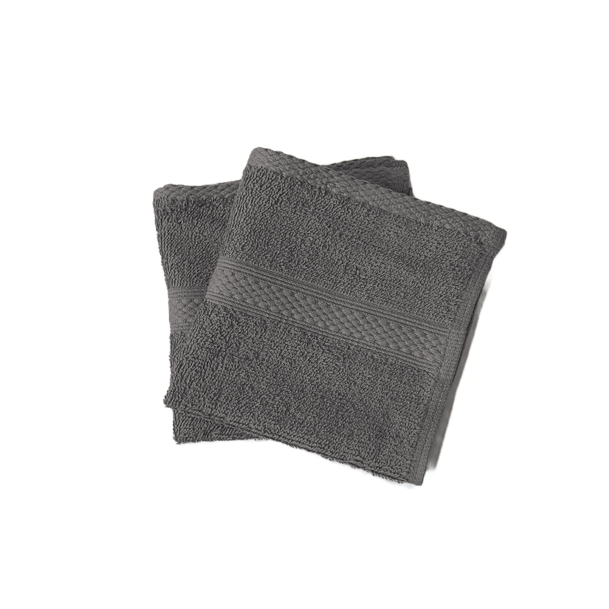 Lyra Linens - 100% Egyptian Cotton Face Flannel Washcloths - Pack of 2 OR 4 500 Gsm Facecloths, 30cm x 30cm Square, Quick Dry And Absorbent Makeup remover Cloths, Gym Towels (2, Charcoal Grey)