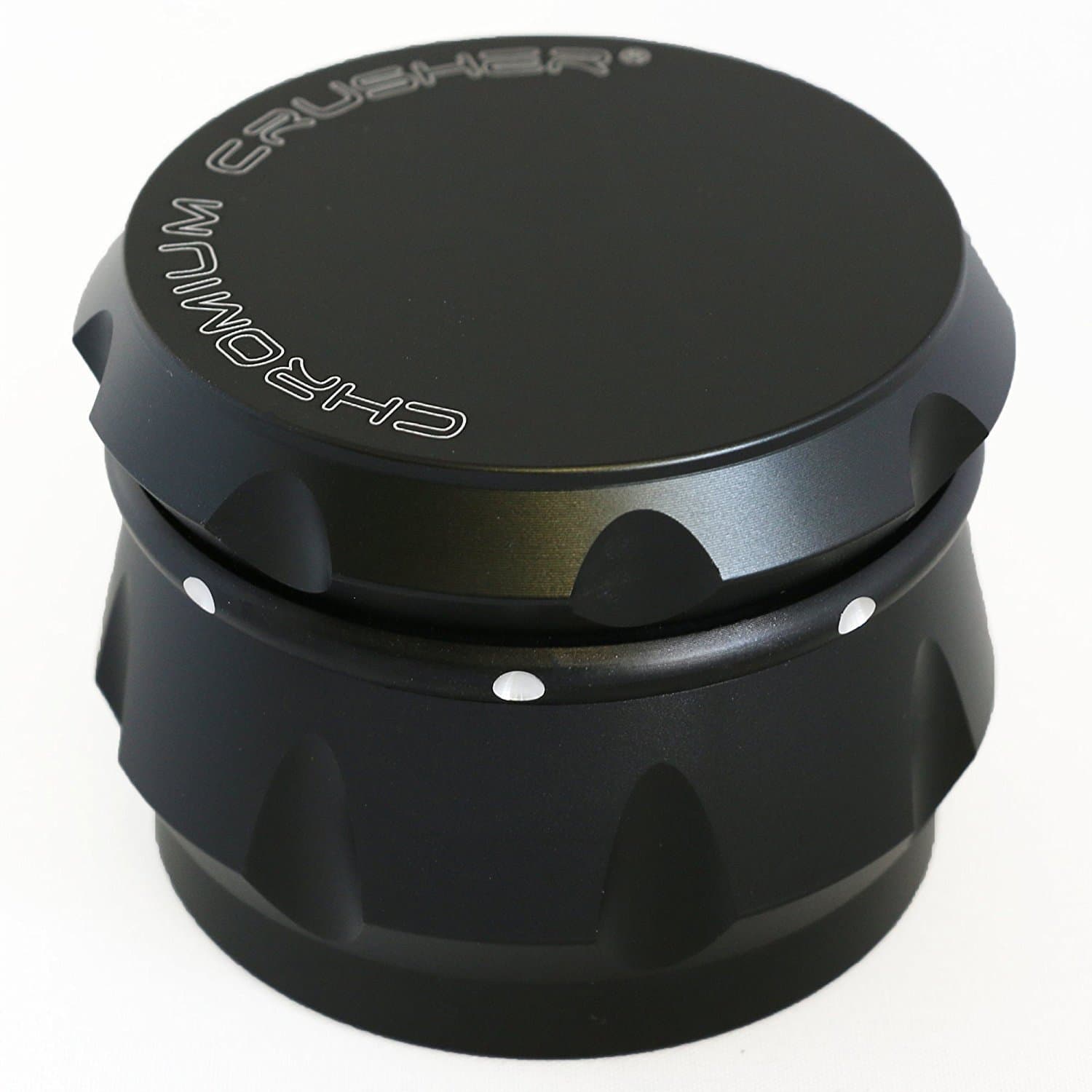 Chromium Crusher Drum 2.5 Inch 4 Piece Tobacco Spice Herb Grinder -Black…