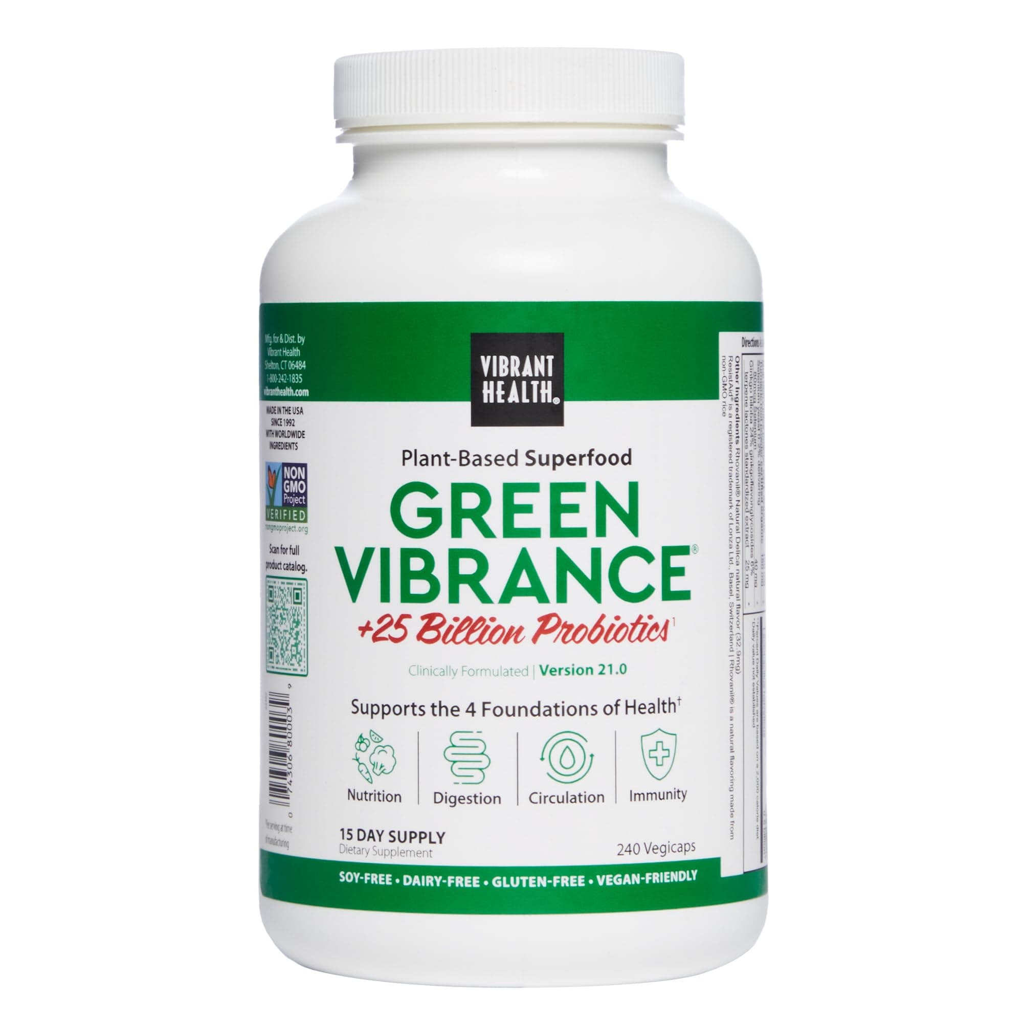 Green Vibrance, Vegan Superfood Pills, 240 Capsules (FFP)