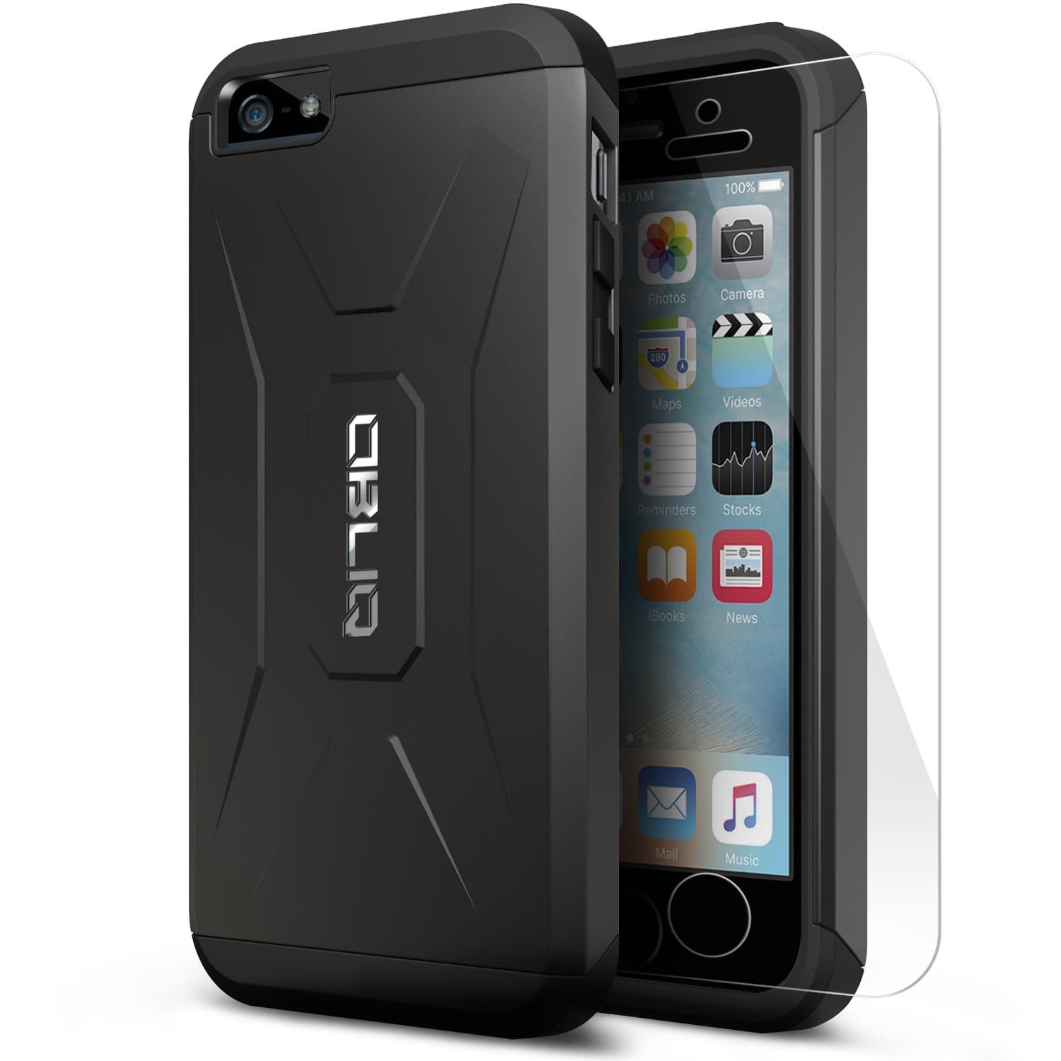iPhone 5S Case, Obliq [Heavy Duty][Xtreme Pro][Jet Black] w/HD Screen Protector - Premium Slim Fit Dual Layered Hard Tough Protection Case for Apple iPhone 5S & iPhone 5 [Compatible with iPhone SE]