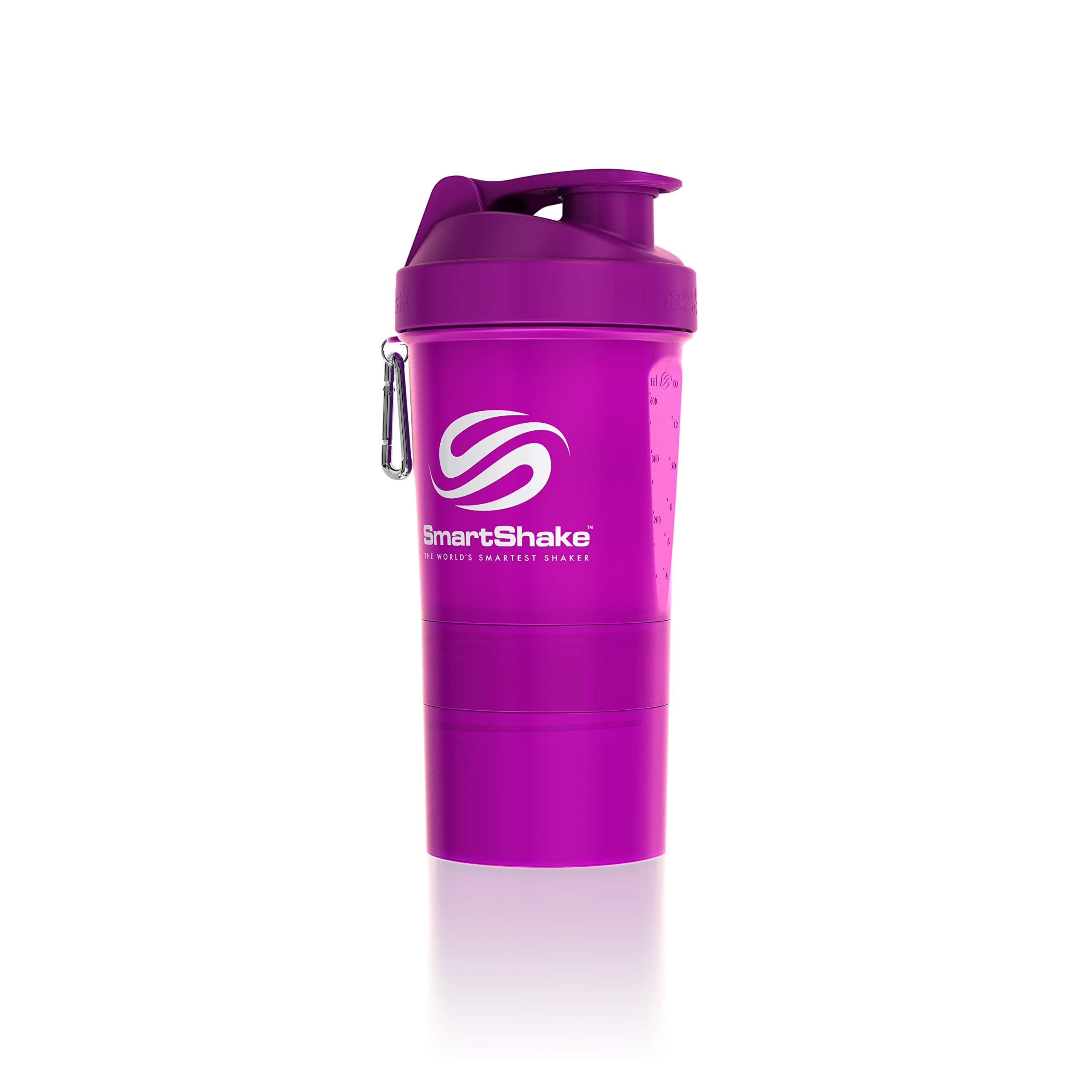 SmartShake Original Bottle, 20 oz Shaker Cup, Neon Purple
