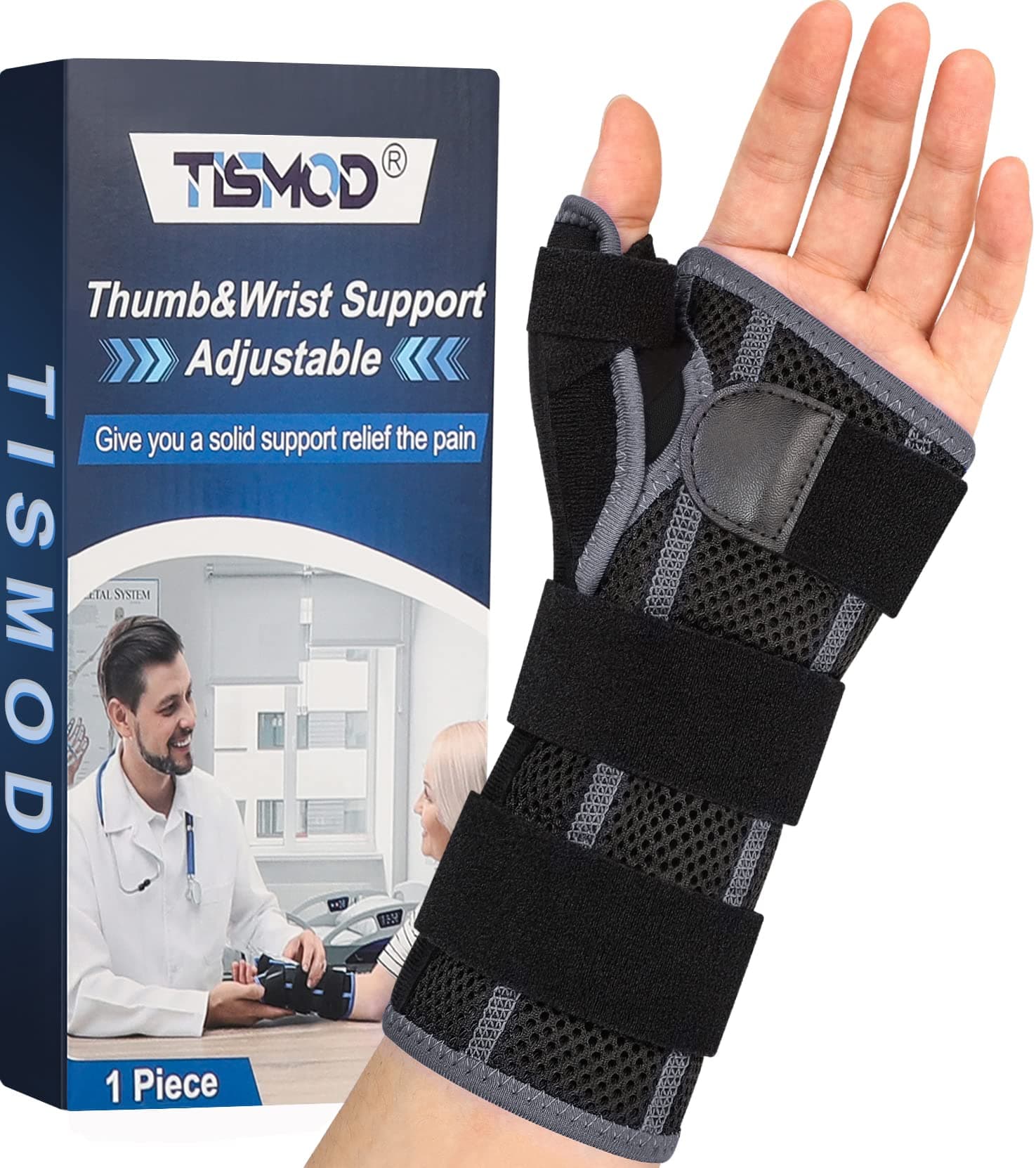 Carpal Tunnel Wrist Brace with Thumb Support,Adjustable Thumb Spica Splint Right Left Hand,Wrist Guard for Arthritis,Tendonitis,Ligament Injury,De Quervain's Tenosynovitis Women & Men