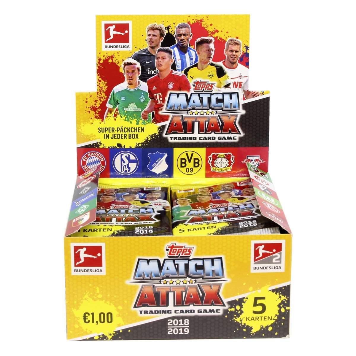 Bundesliga Match Attax Topps - - 50 x 5 Booster = 250 Trading Cards - Season 2018-2019
