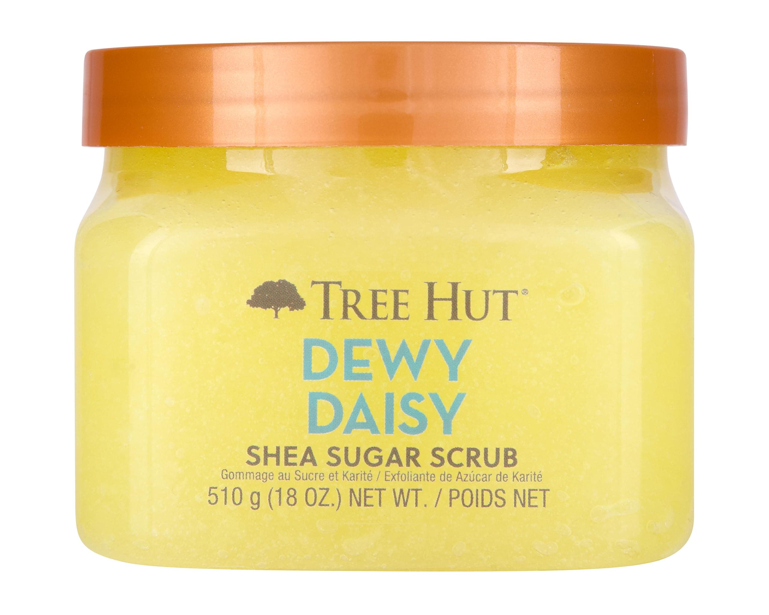 Dewy Daisy Shea Sugar Scrub | Exfoliating Body Scrub Removes Dead, Dry Skin for a Soft & Hydrated Feel | Nourishing Essential Body Care | 18 fl oz.