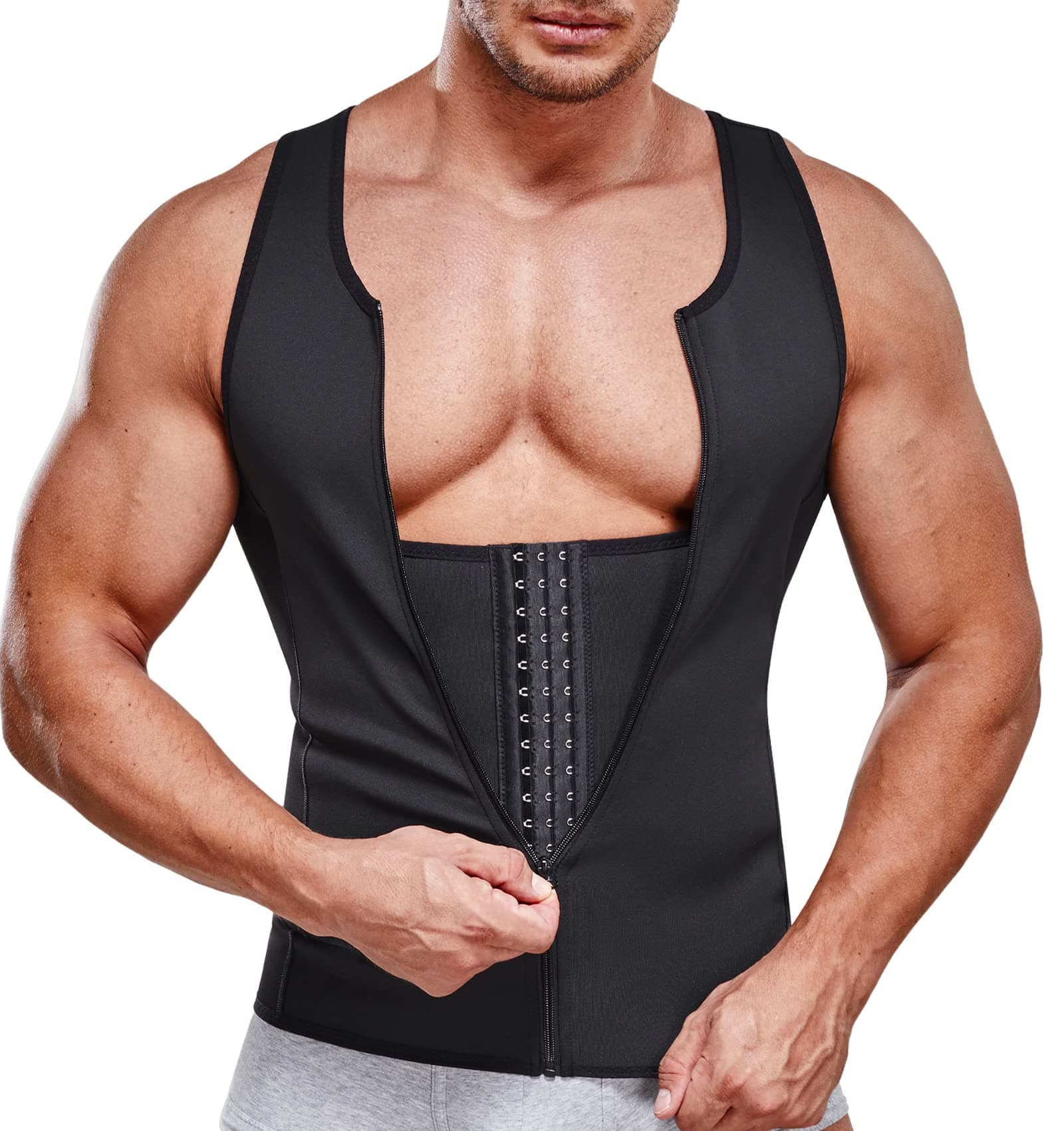 Men Compression Shirt for Body Slimming Tank Top Shaper Tight Undershirt Tummy Control Girdle