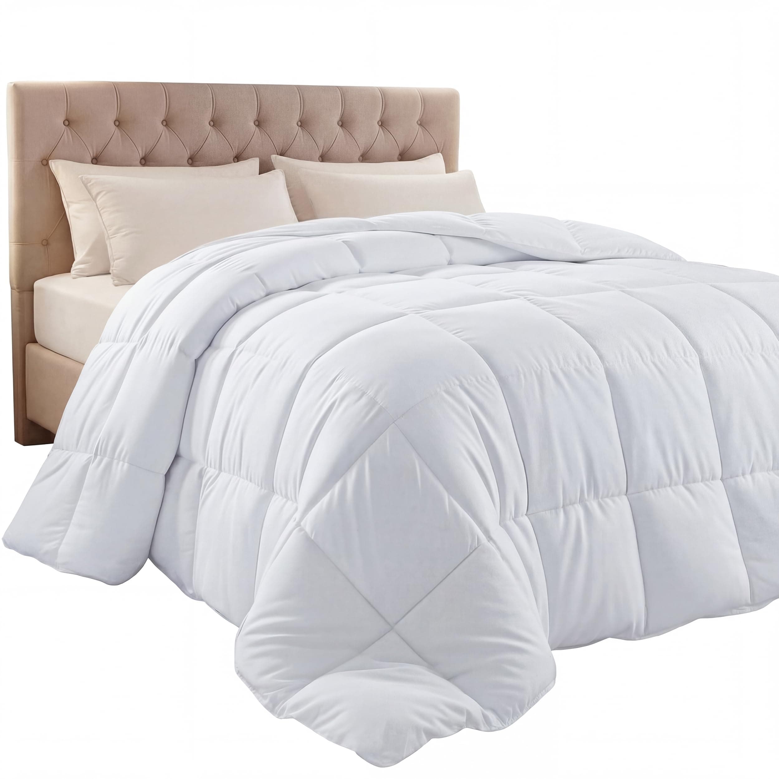 Utopia Bedding Comforter Duvet Insert - Quilted Comforter with Corner Tabs - Box Stitched Down Alternative Comforter (Full, White)