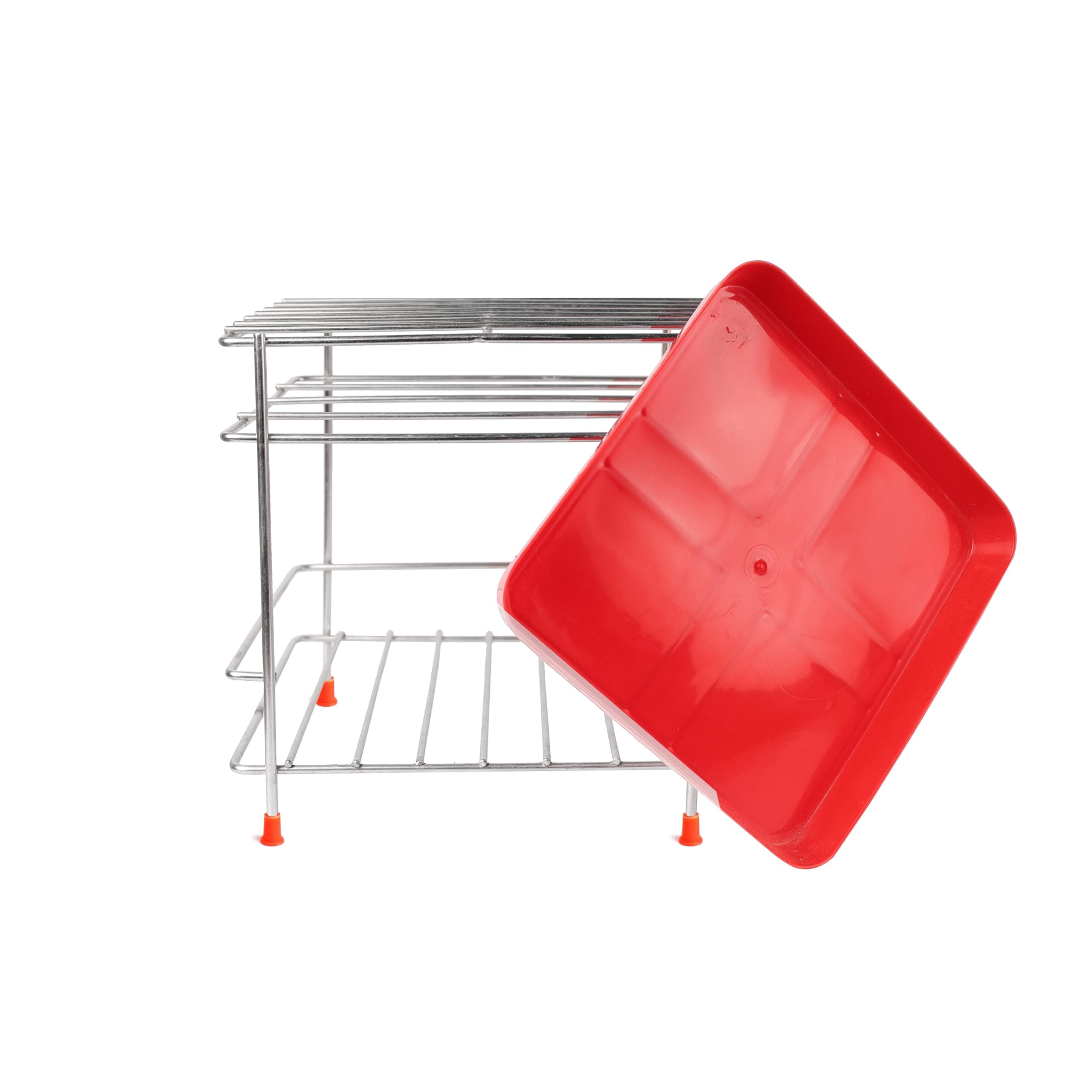 Zepdos Steel Matka Stand for Water Pot with Free Tray, Glass Stand, Pot Stand, Water Dispenser Stand for Kitchen, Water Jar Holder and Dispenser (19 x 20 x 20 CM) (Pack of 1)