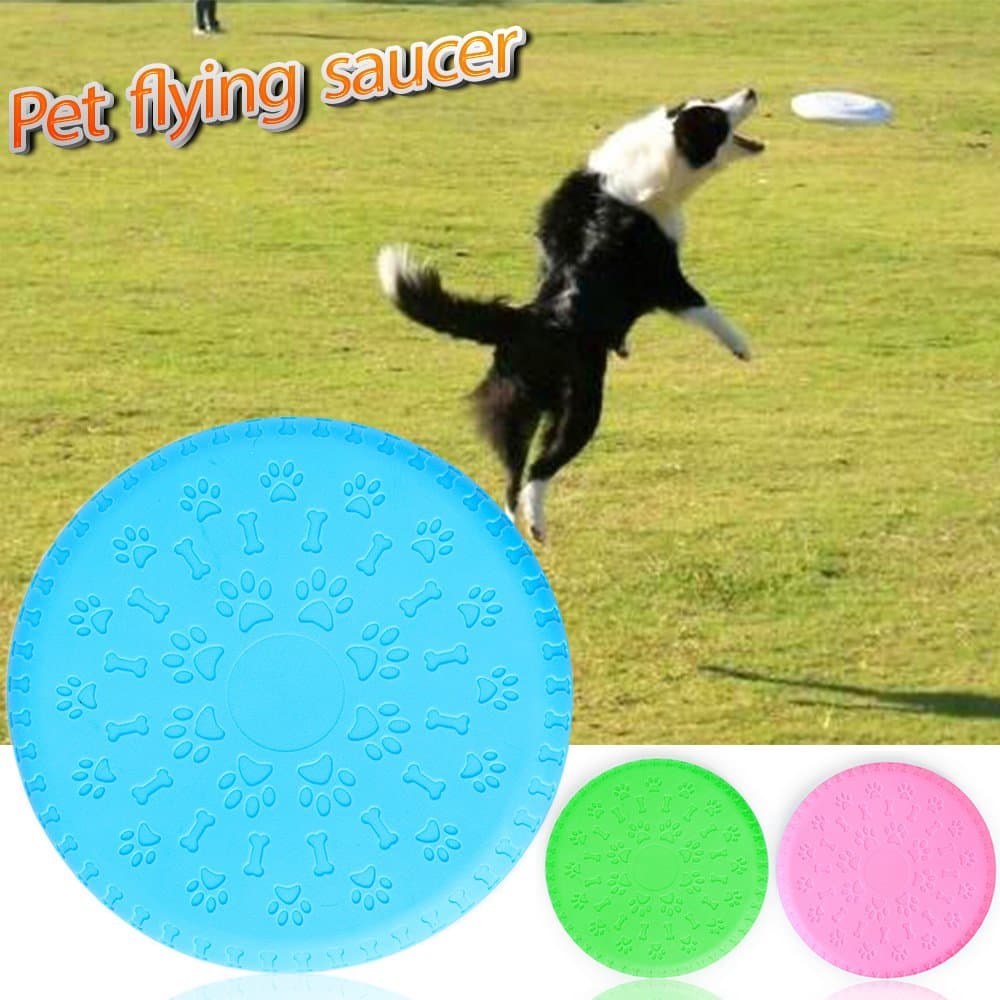 Pet Dog Frisbee,Dog Training Toy-Cyber Rubber Flying Saucer-Dog Frisbee Interactive Toys,Suitable For all Pet Dogs,By Tie langxian (L)