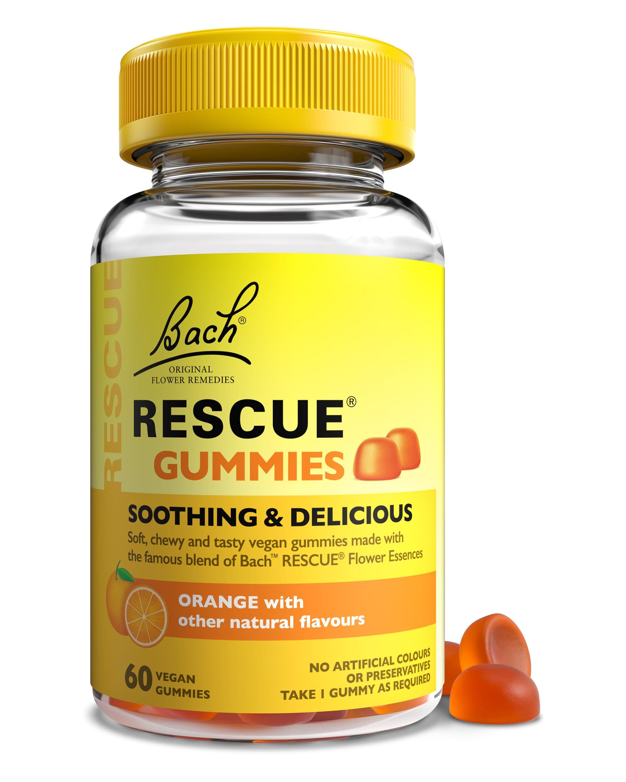 Remedy Gummies | Orange Flavoured | Daily Support for Stressful Moments | Bach™ Original Flower Essences | 60 Vegan Gummies