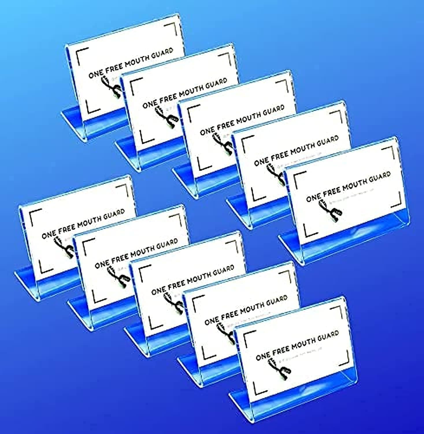 BIGIMALL X 10 Pieces Acrylic Sign Display Label Price Name Card Tag Holder Stands, 9cmx6cm