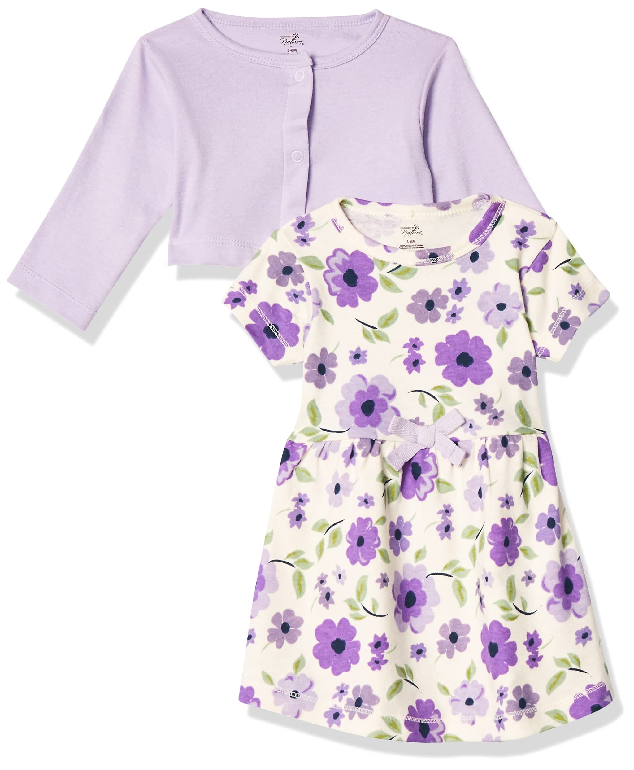 Touched by NatureBaby Girls Organic Cotton Cardigan and Dress Casual Dress