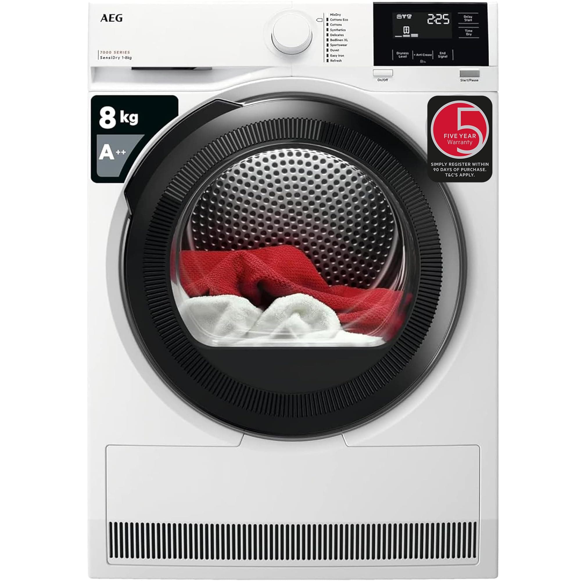 7000 Series Heat Pump Tumble Dryer 8kg TR718L4B, SensiDry Technology, 8Kg load, ProSense+, MixDry, EasyClean filter, Anticrease, 850x596x663MM, Reversible Door, A++ Energy Class, White