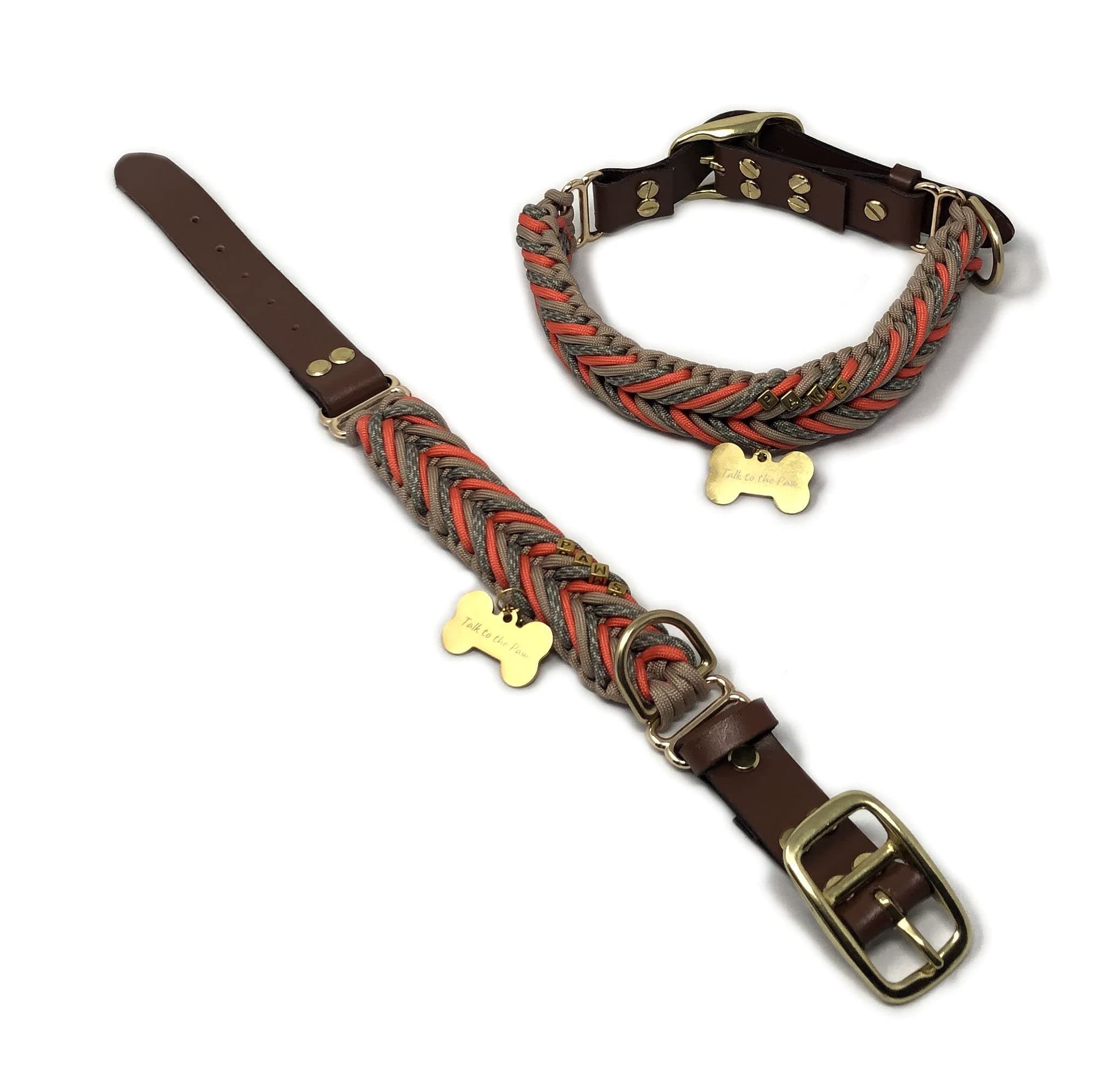 Talk to the PawParacord Dog Collar – Ruff Wear Braided Dog Collar with Buckle - Aztec Design Woven - Sized for Medium to Large Dog (Medium)