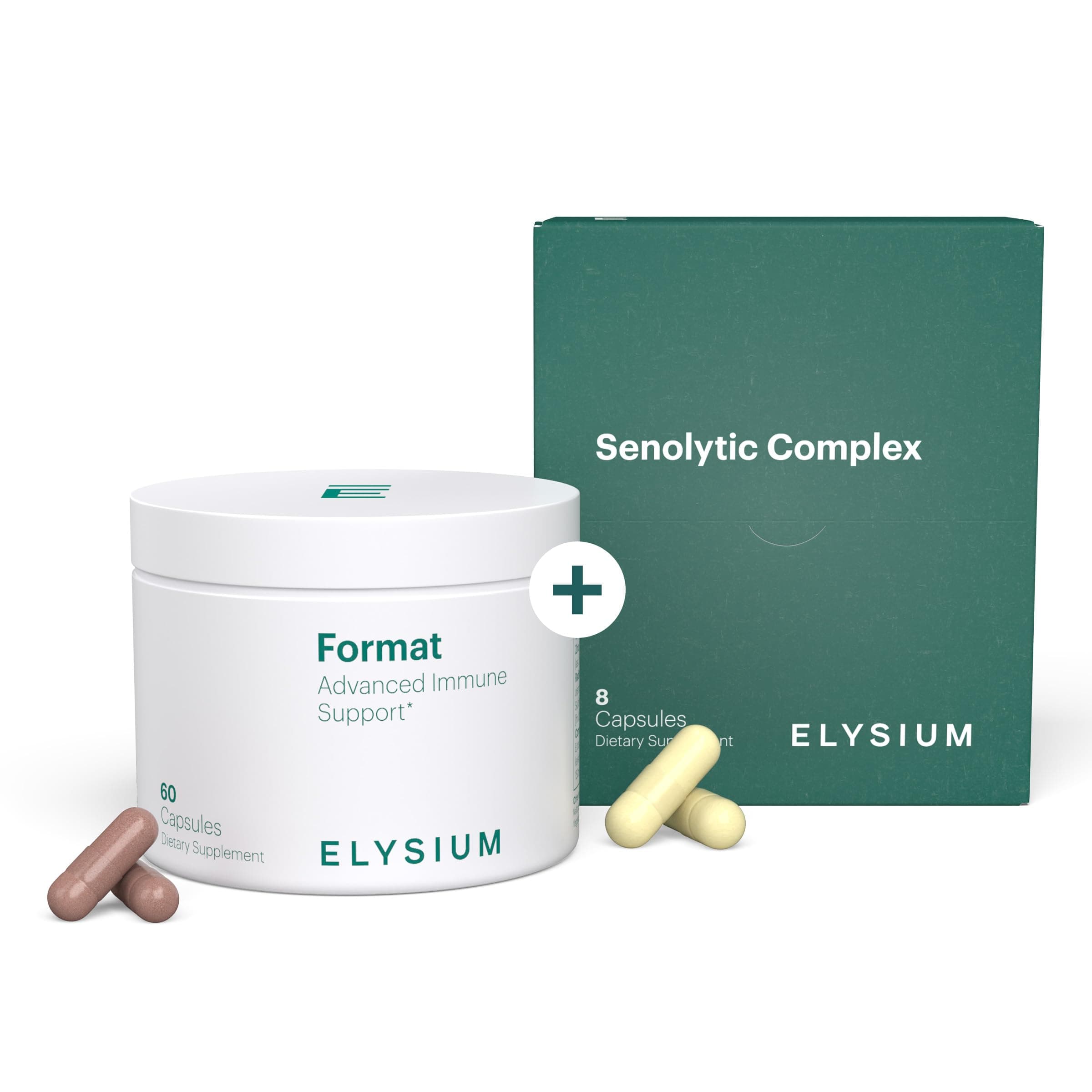 ELYSIUM Format Immune Support Supplement - Vitamin C Supplement, Immunity Support, Immune Defense, Intermittent Senolytic Complex Immune Support for Adults, Complete Immunity Supplement - 60ct