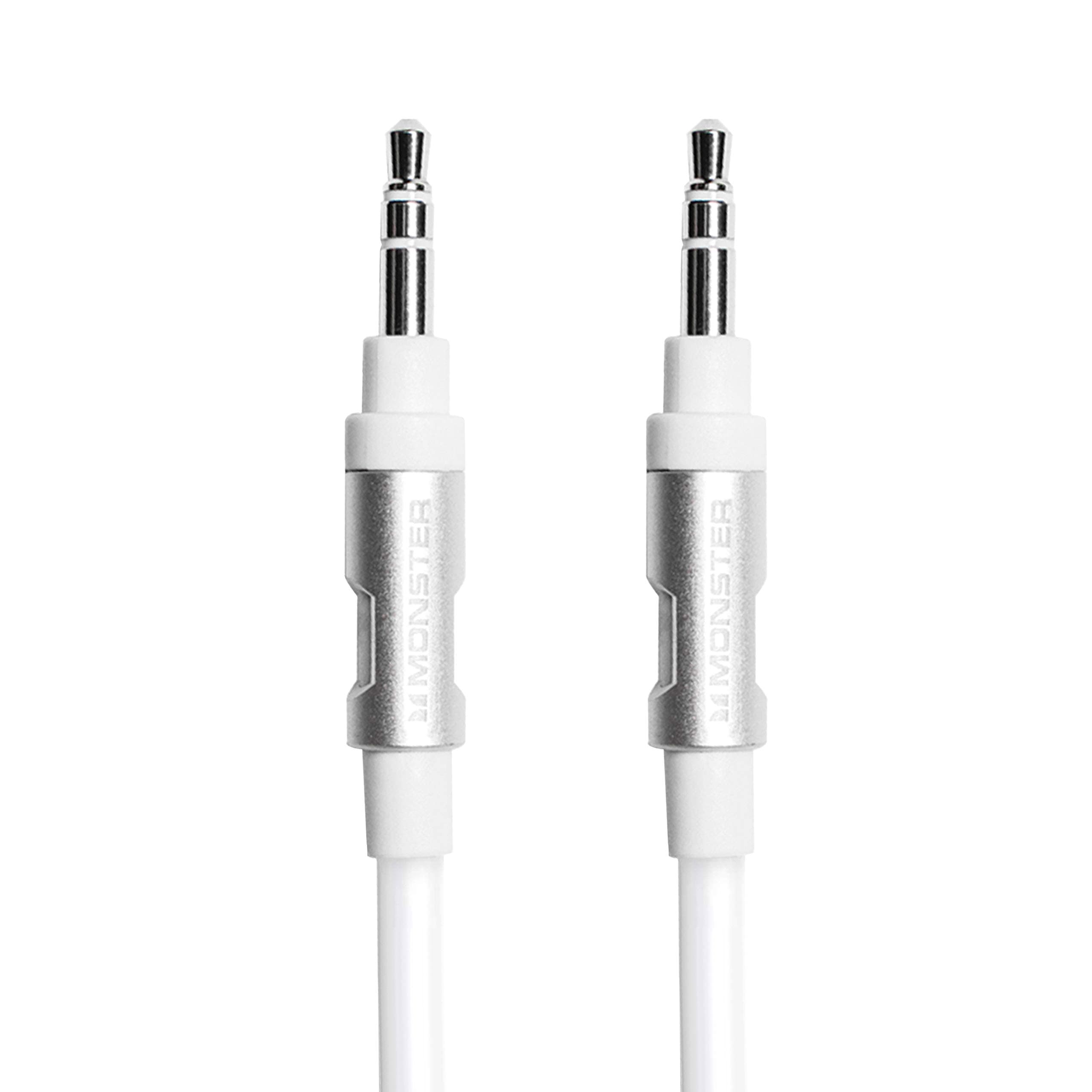 Monster 3.5Mm Audio Cable 8Ft/2.4M White And Silver