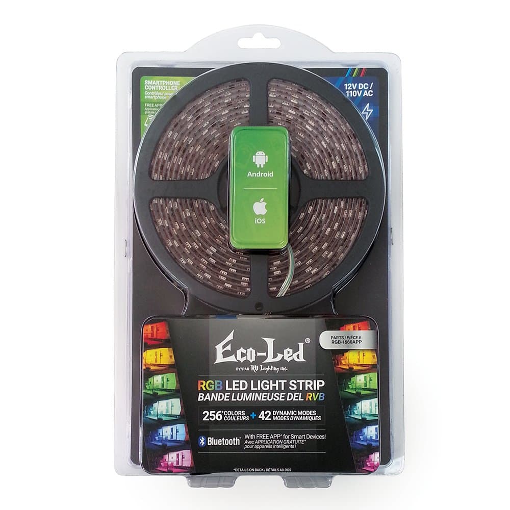 RV LIGHTING Eco-LED® RGB LED Light Strip Kit for Smart Device, 16 Feet Long (RGB-1660 APP)