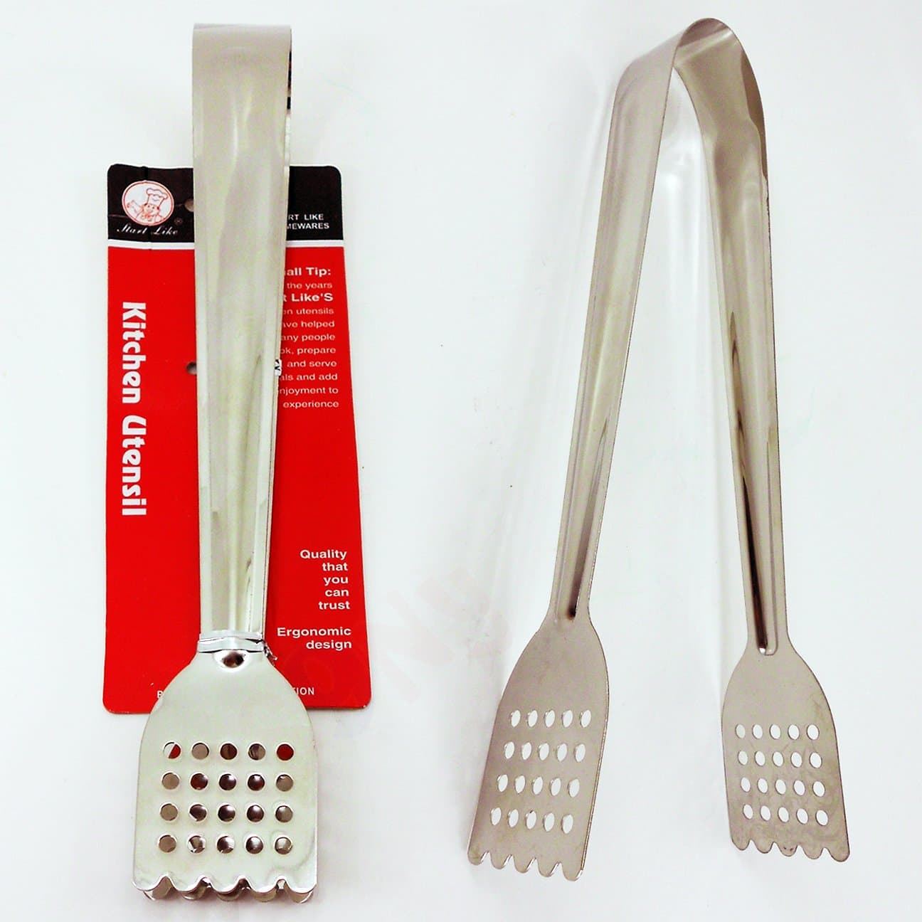 2 pcs Stainless Steel Kitchen Utensil Pastry,Cook, Food,Catering Salad Serving TONGS