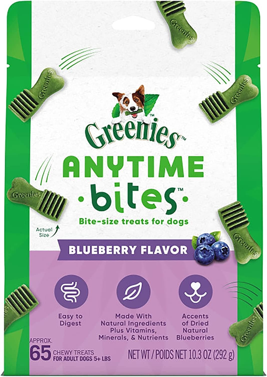 GreeniesAnytime Bites Dog Treats, Blueberry Flavor, 10.3 oz. Bag