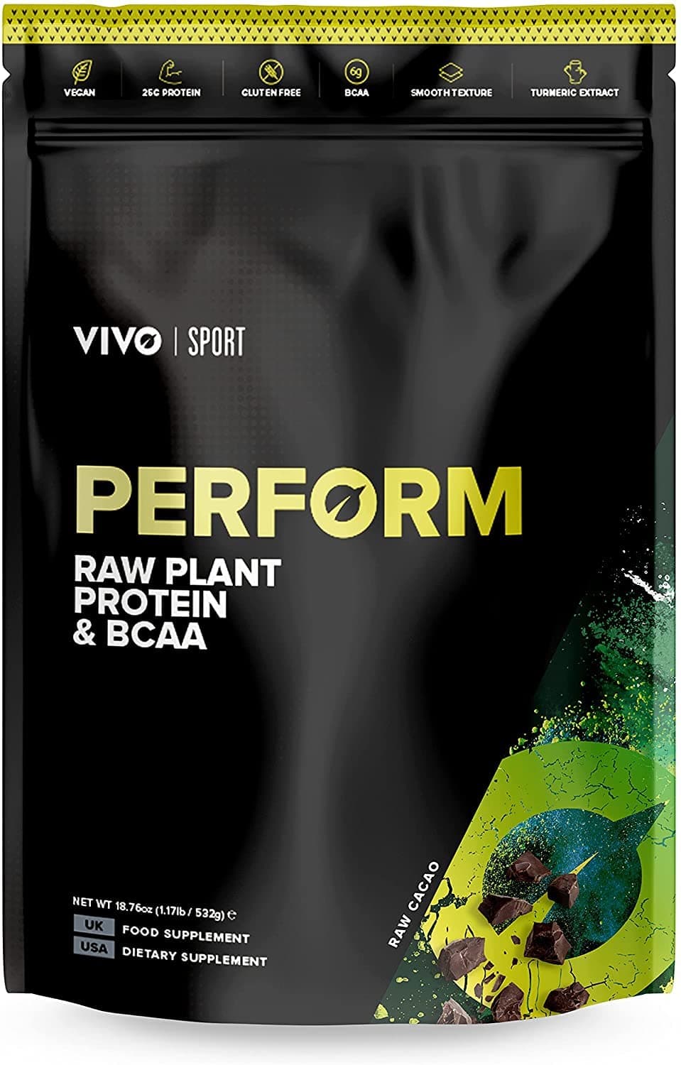 Vivo lifePerform 14 Servings, Raw Cacao, 532 g (Pack of 1)