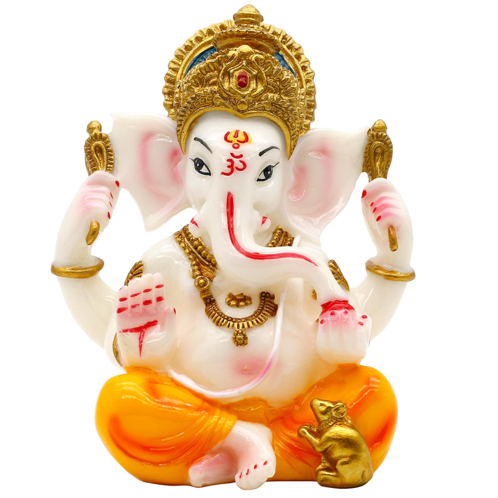 alikiki Hindu Lord Ganesha Idol - India God Ganesh Statue Diwali Gifts Indian Puja Items Home Temple Mandir Pooja Decor Car Decor Indian Wedding Diwali Birthday Gifts Yoga Room Altar Ornament