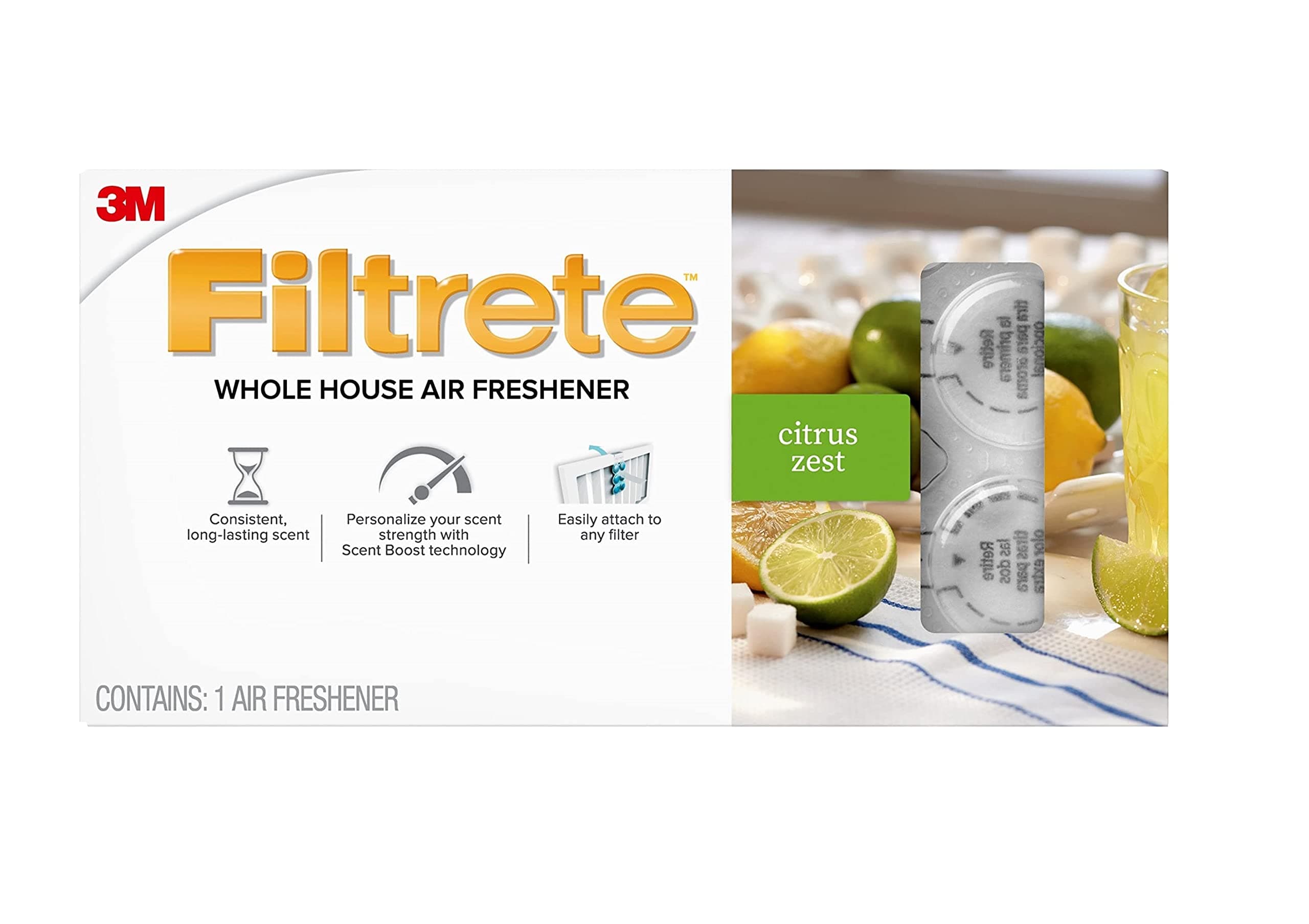Filtrete Whole House Air Freshener for AC Furnace Air Filter, Citrus Zest