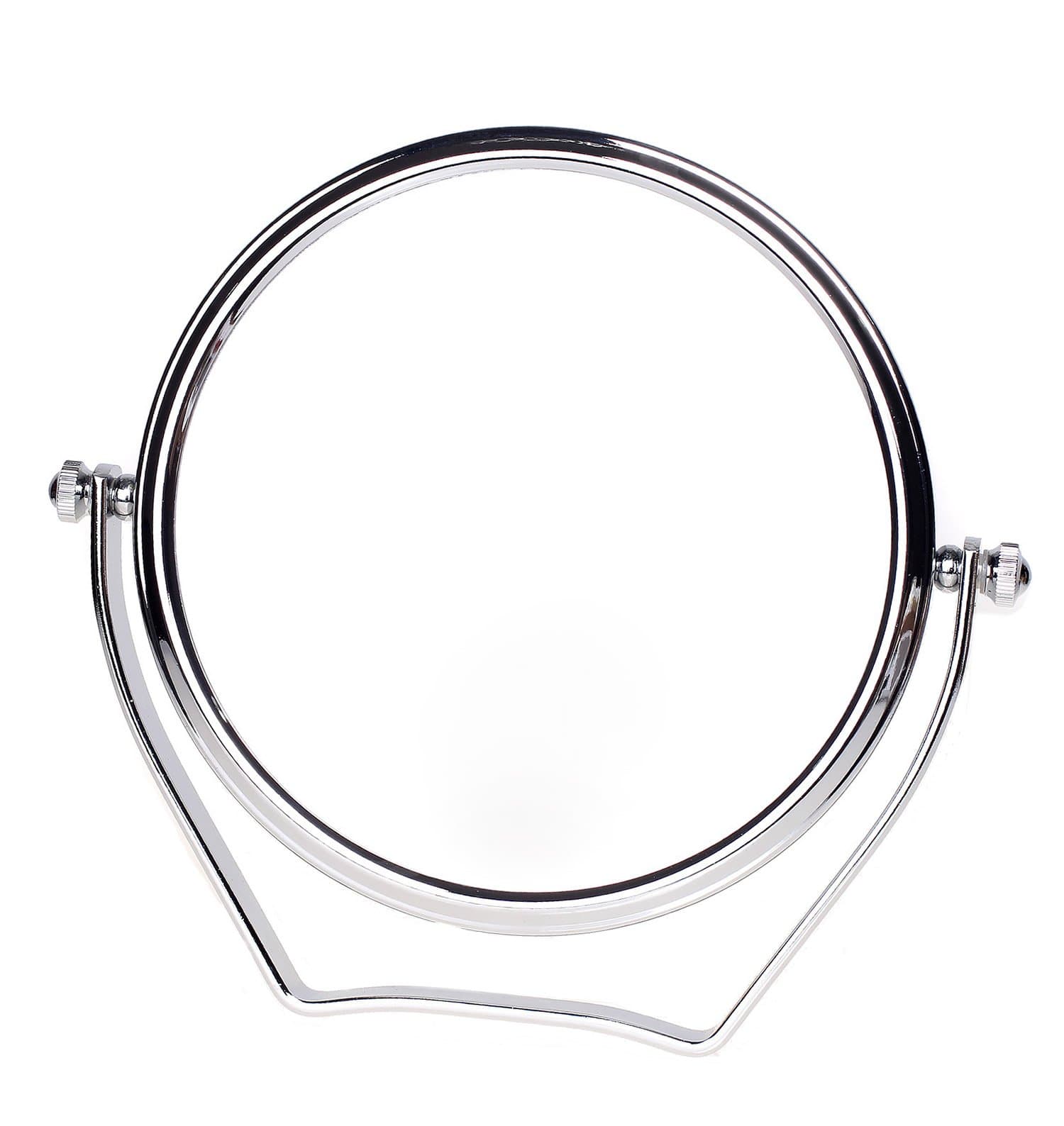 TUKA Standing Cosmetic Mirror 10x Zoom, 6 inch Double Sided Table Top Make Up Mirror, Freestanding Tabel Top Shaving Mirror Chrome, Cosmetic Vanity Mirror Table Mirror x10 Magnification TKD3102-10x